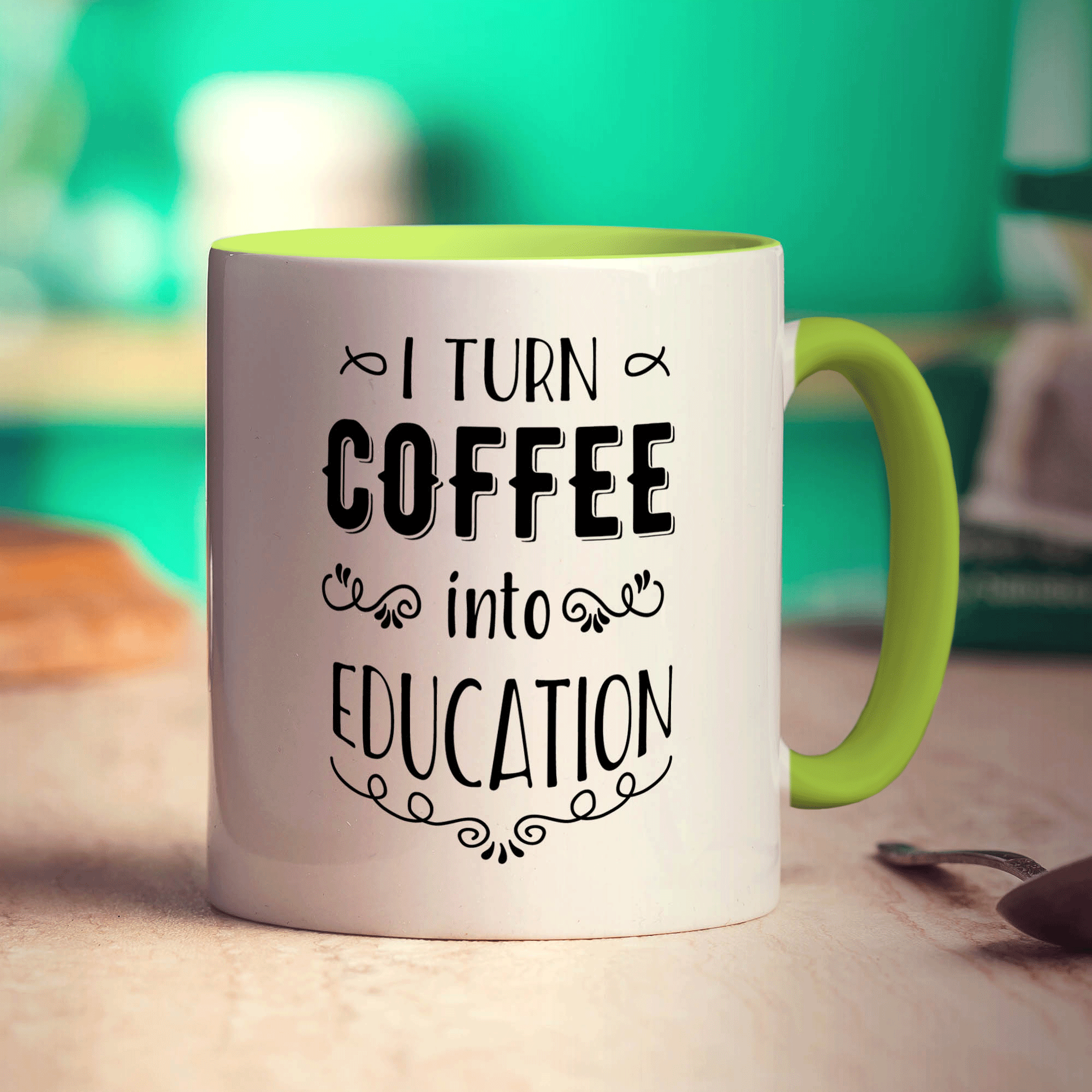 I Turn Coffee into Education Mug