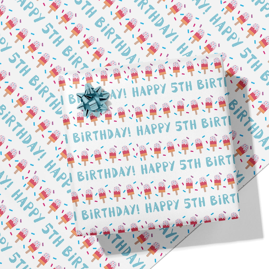 Ice Cream Birthday Message Wrapping Paper