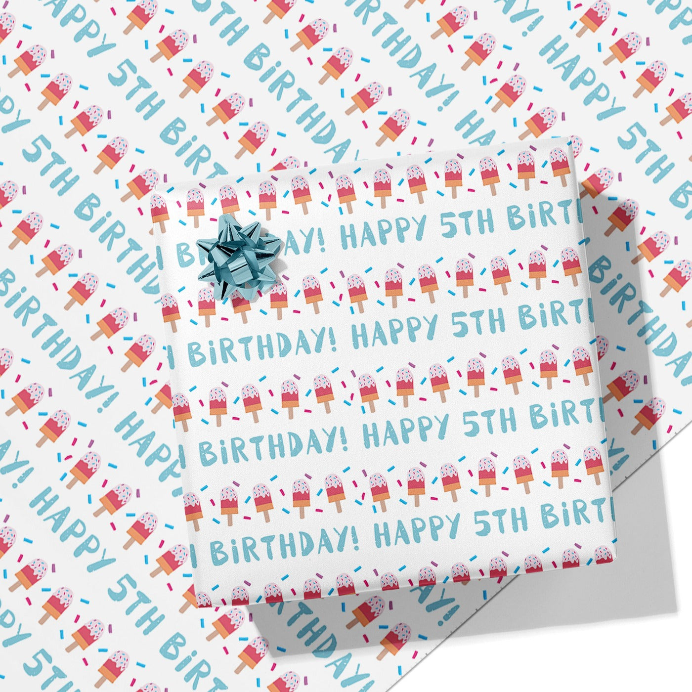 Ice Cream Birthday Message Wrapping Paper