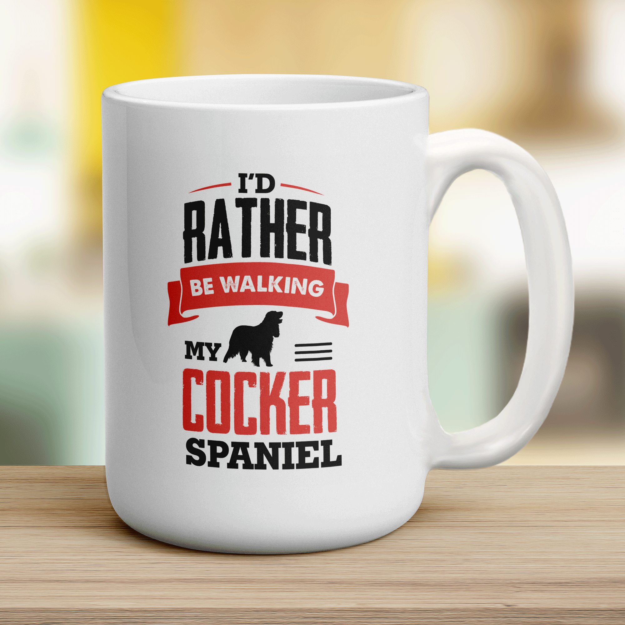 I'd Rather Be Walking My Cocker Spaniel Mug - Jumbo 440ml (15oz) / White