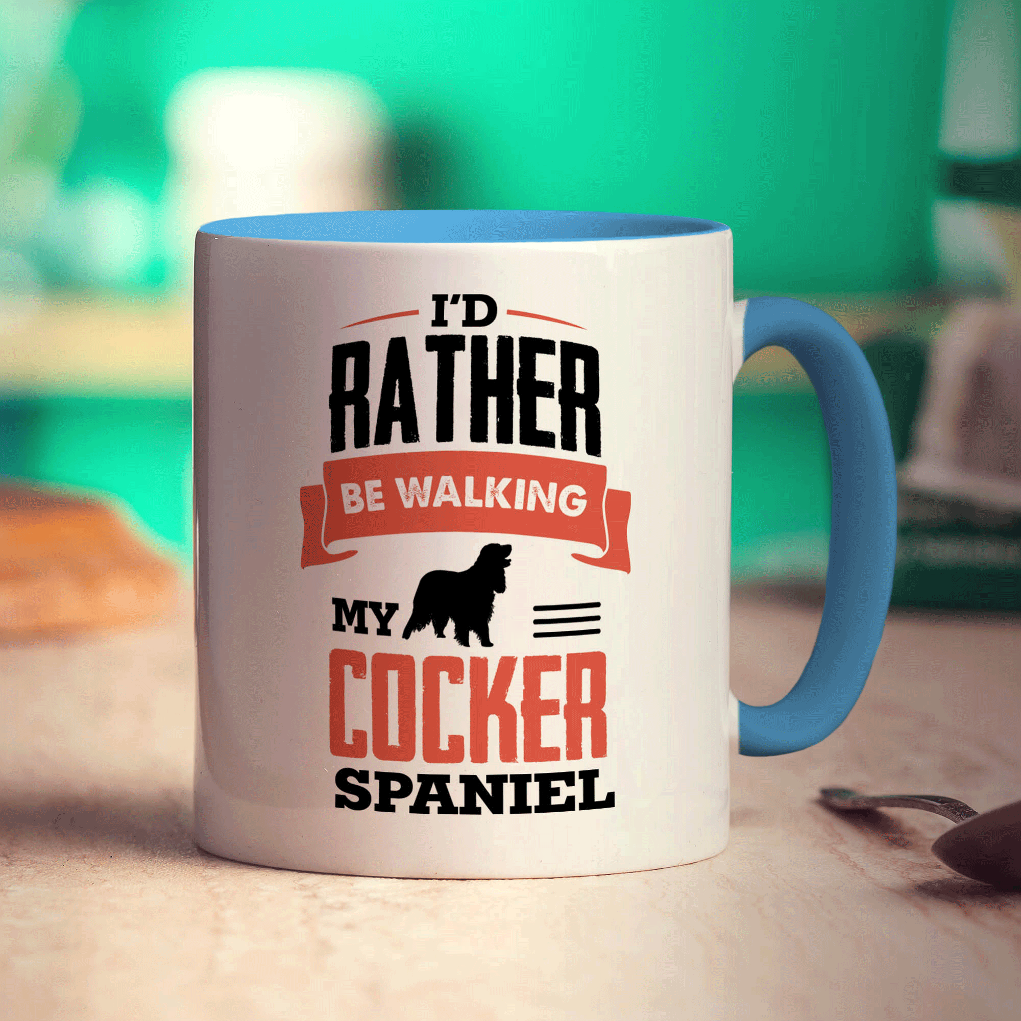 I'd Rather Be Walking My Cocker Spaniel Mug - Standard 330ml (11oz) / Blue
