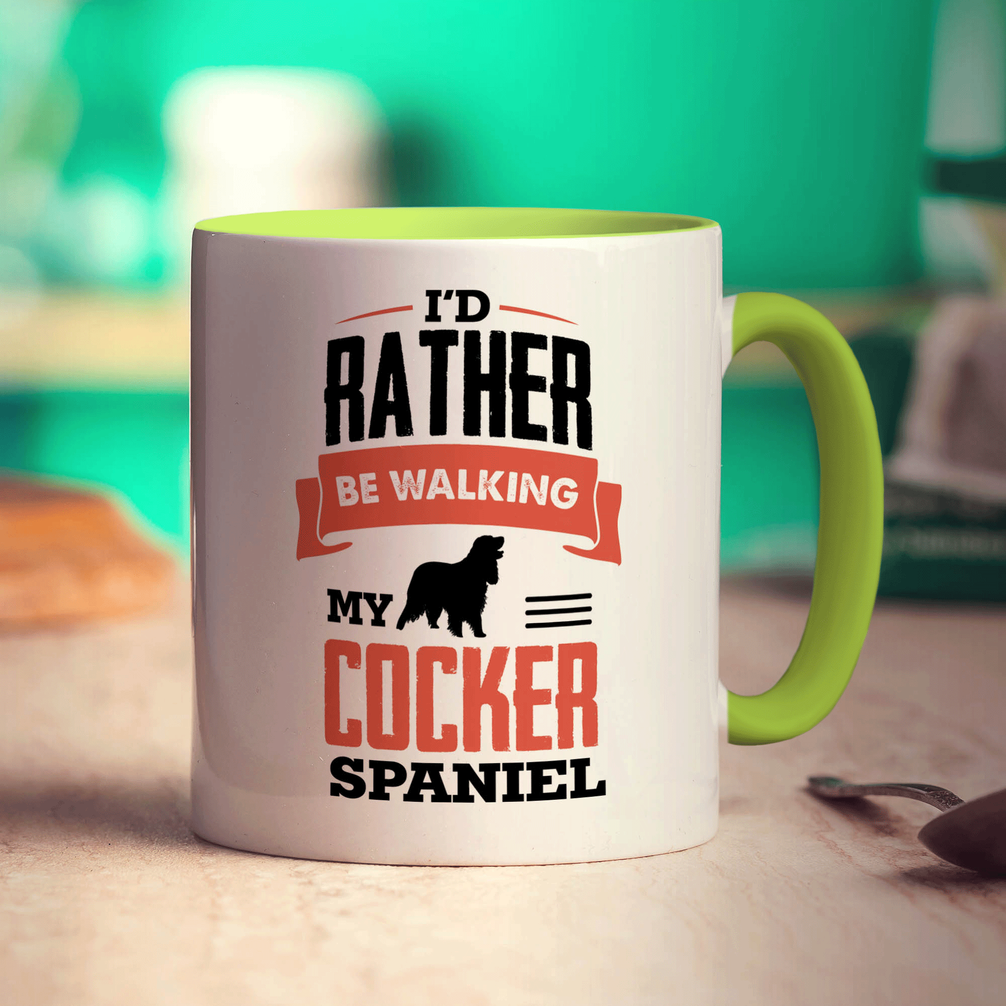 I'd Rather Be Walking My Cocker Spaniel Mug - Standard 330ml (11oz) / Green