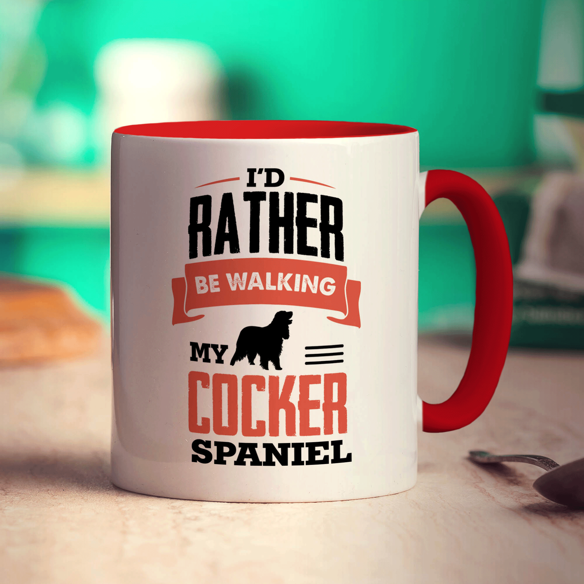I'd Rather Be Walking My Cocker Spaniel Mug - Standard 330ml (11oz) / Red