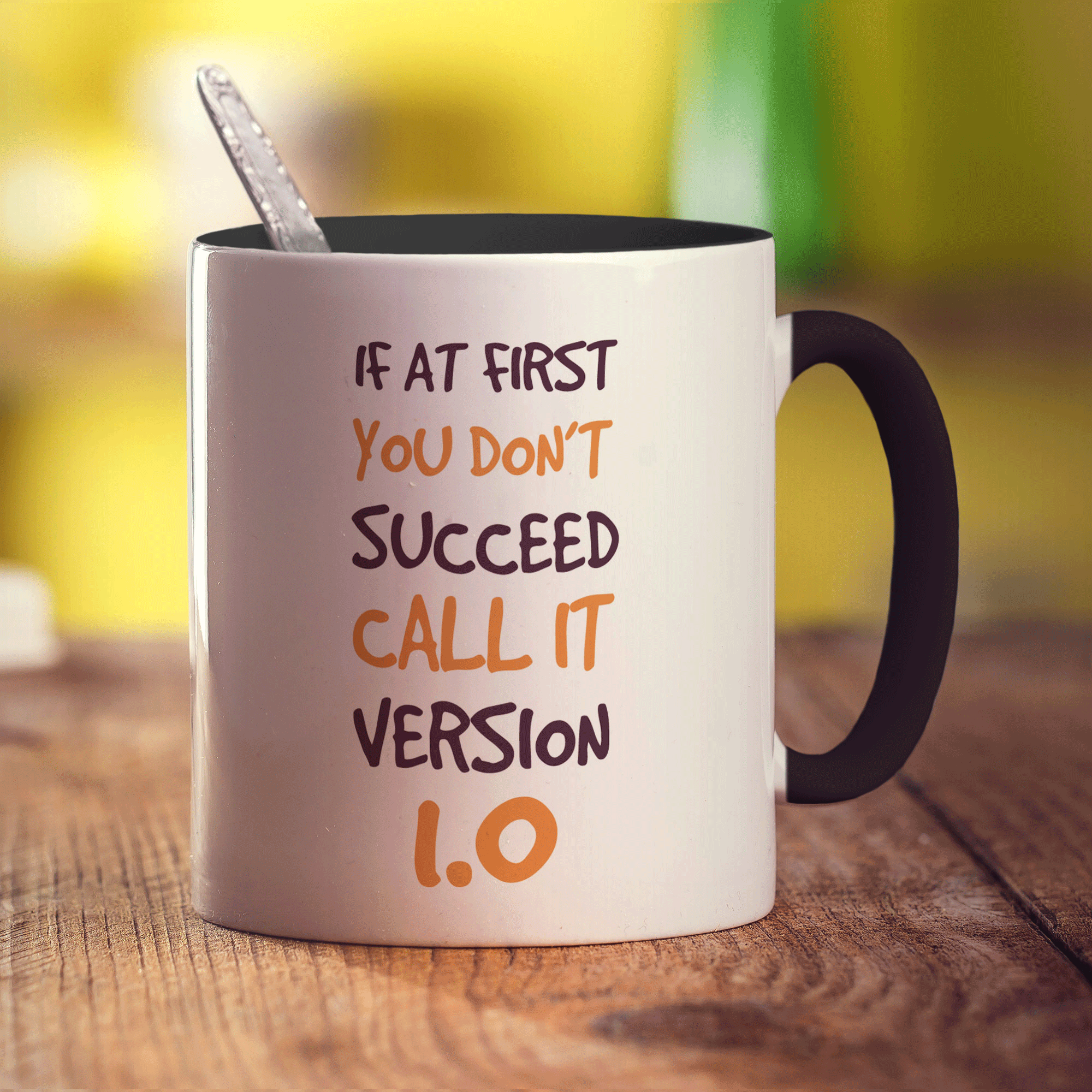 If At First You Don't Succeed Call It Version 1.0 Mug - Standard 330ml (11oz) / Black