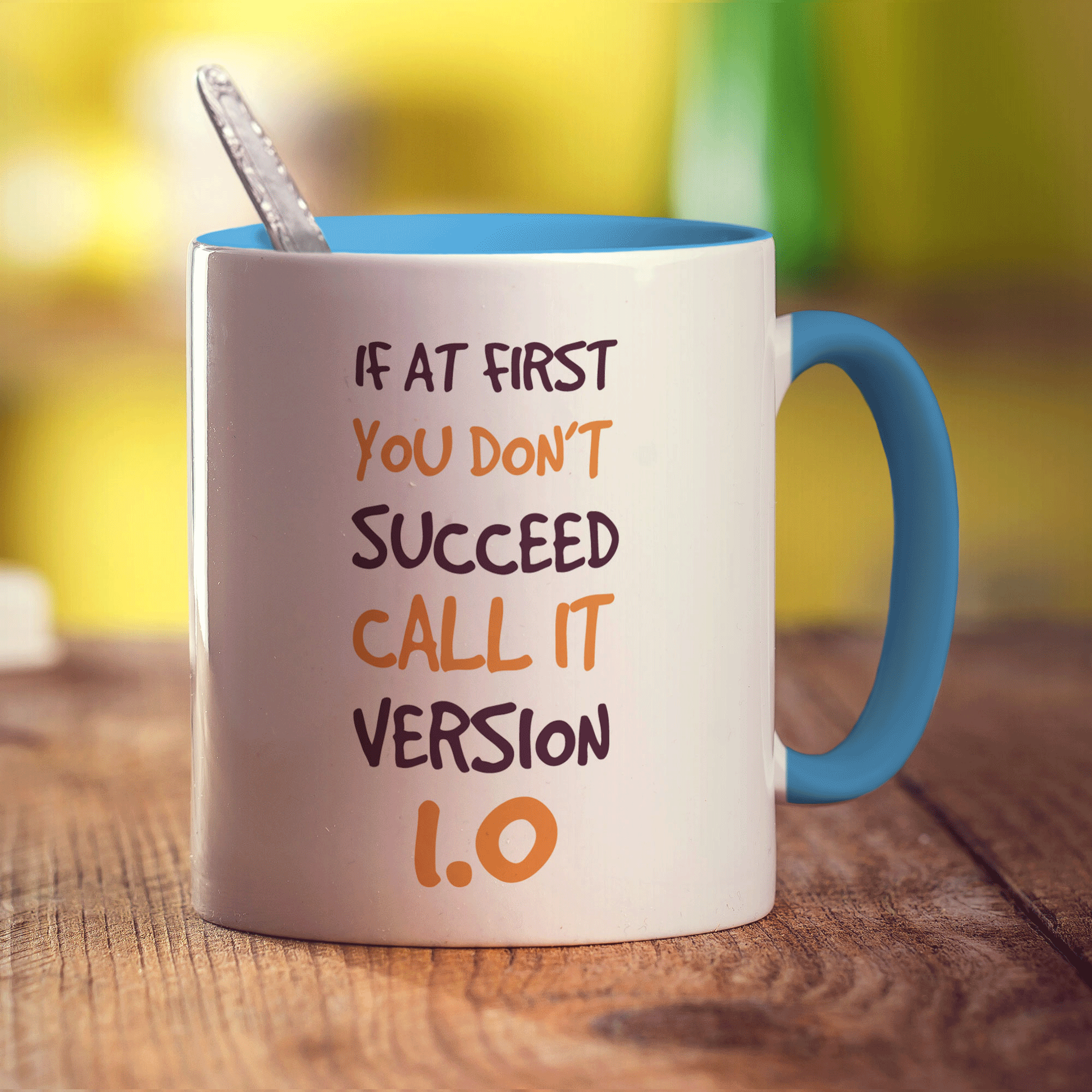 If At First You Don't Succeed Call It Version 1.0 Mug - Standard 330ml (11oz) / Blue