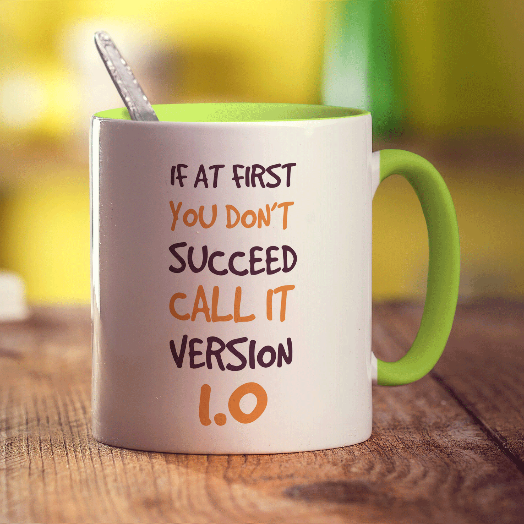 If At First You Don't Succeed Call It Version 1.0 Mug - Standard 330ml (11oz) / Green
