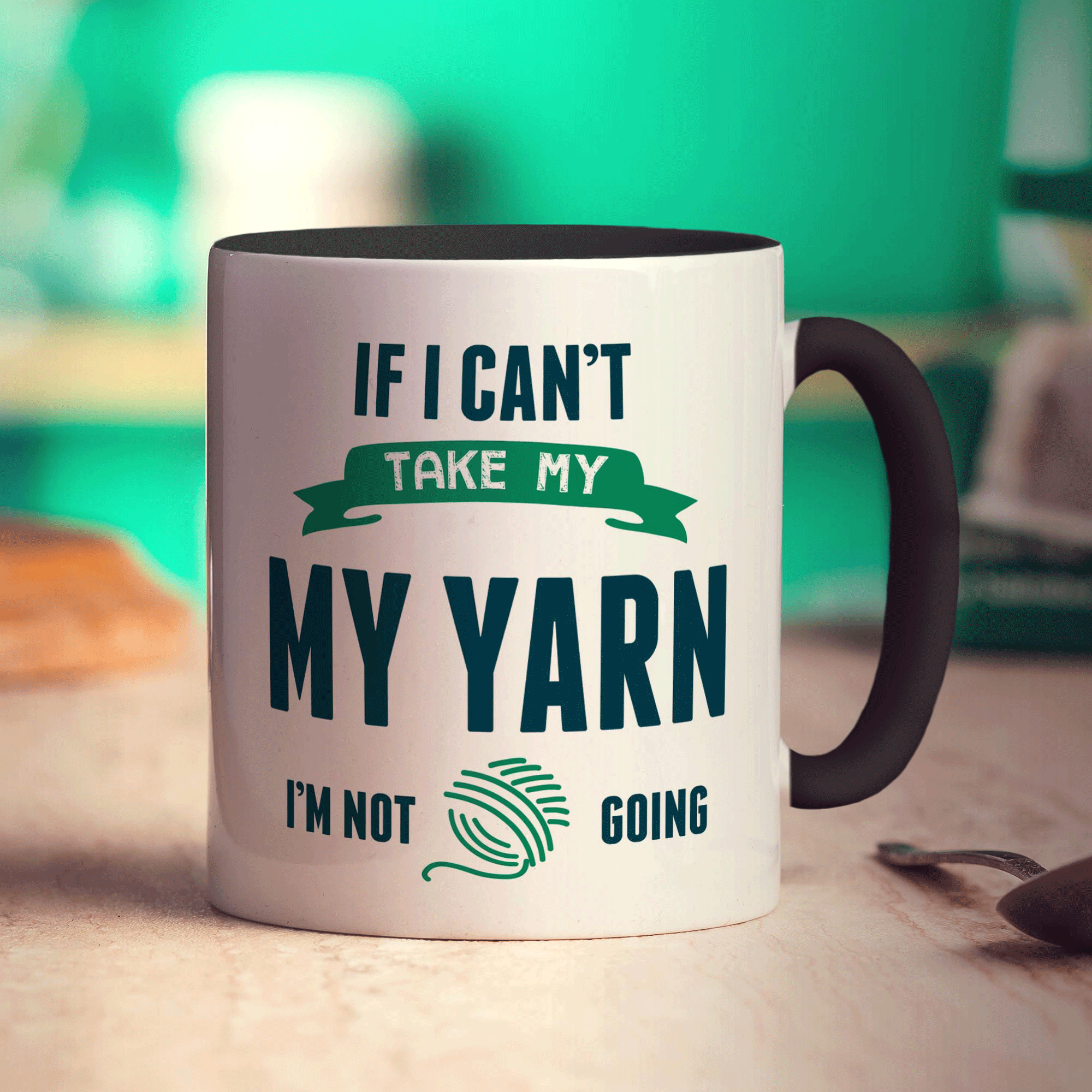 If I Can't Take My Yarn I'm Not Going Mug - Standard 330ml (11oz) / Black