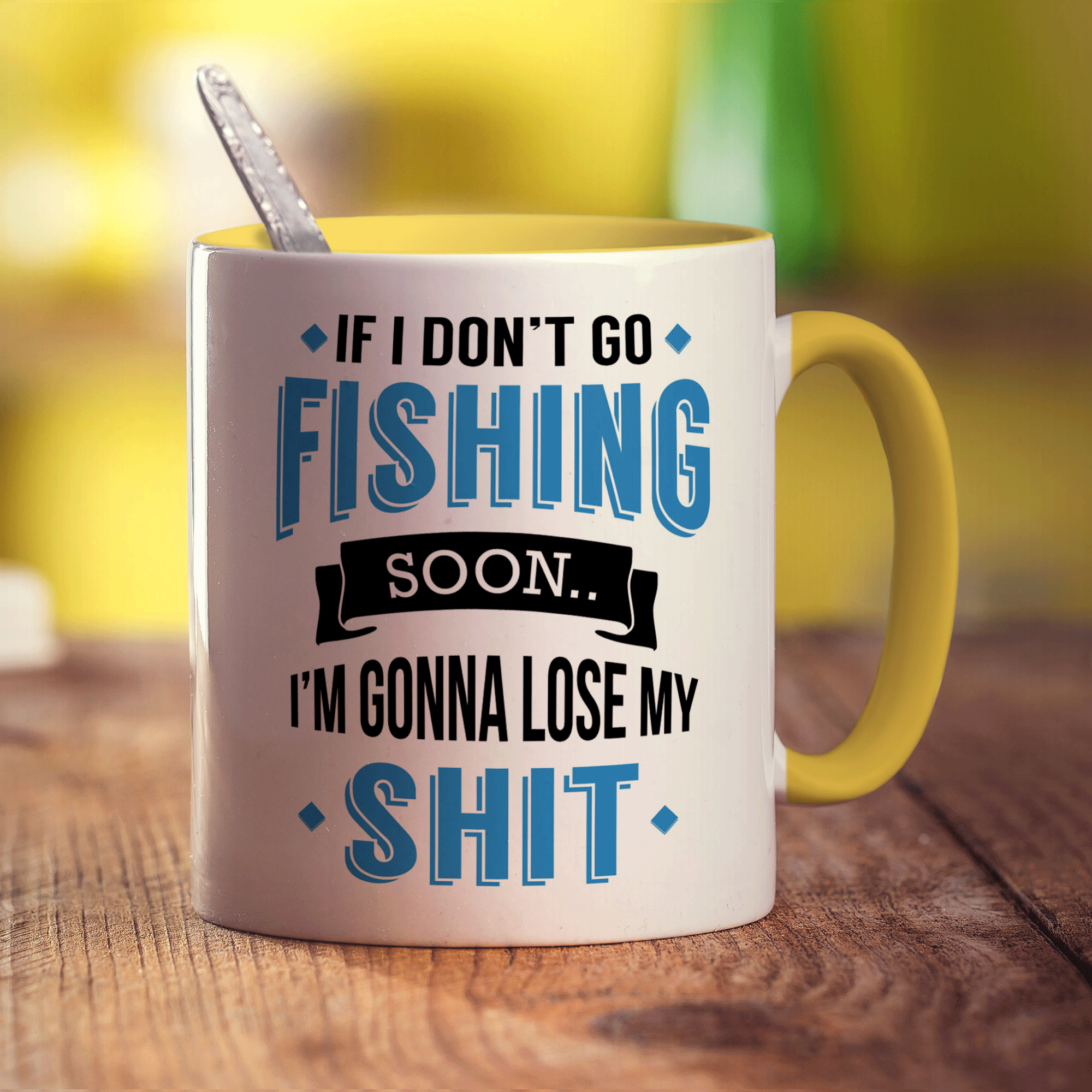 If I Don't Go Fishing Soon... I'm Gonna Lose My Shit Mug - Standard 330ml (11oz) / Yellow