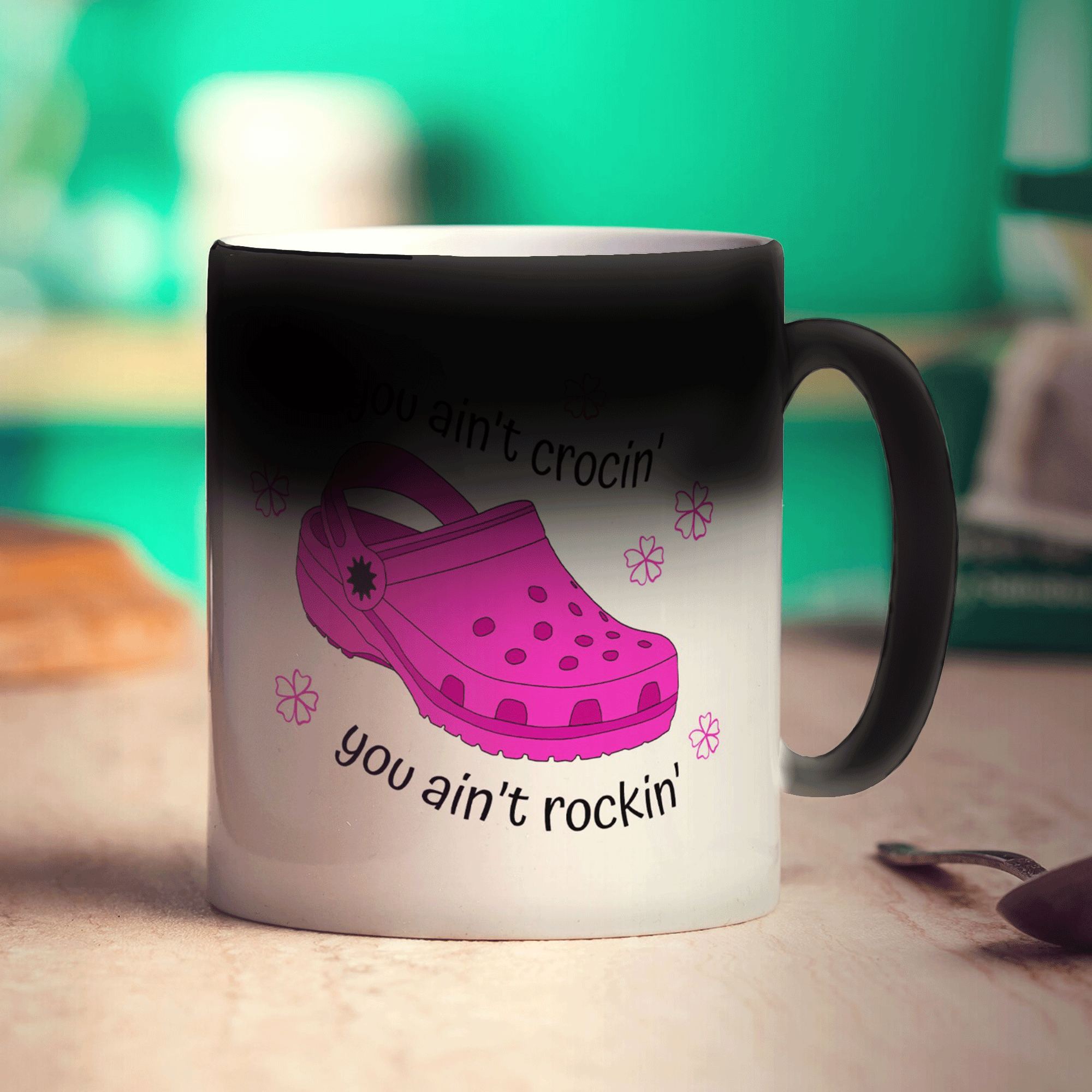If You Ain't Crocin' You Ain't Rockin' Pink Croc Mug
