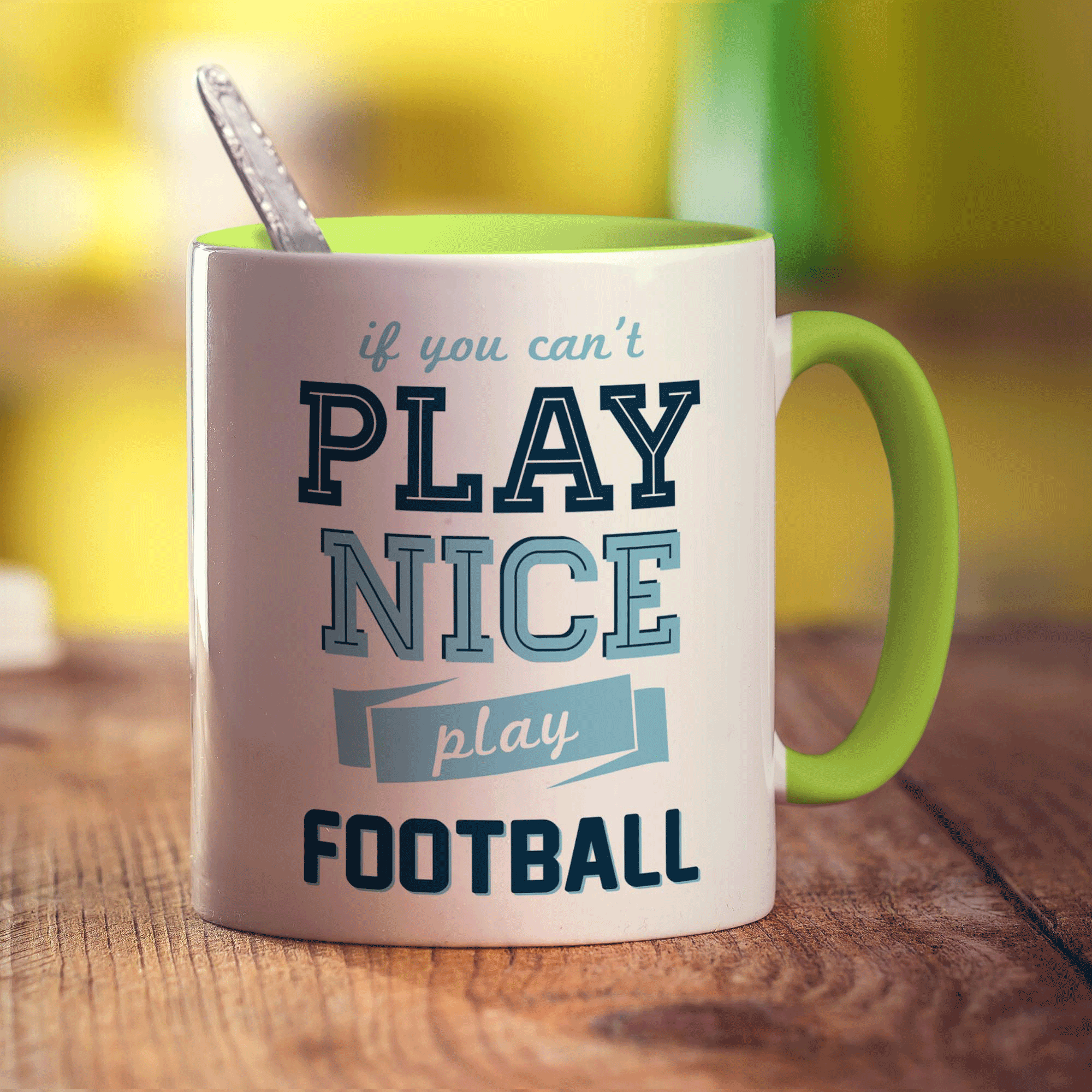 If You Can't Play Nice, Play Football Mug - Standard 330ml (11oz) / Green