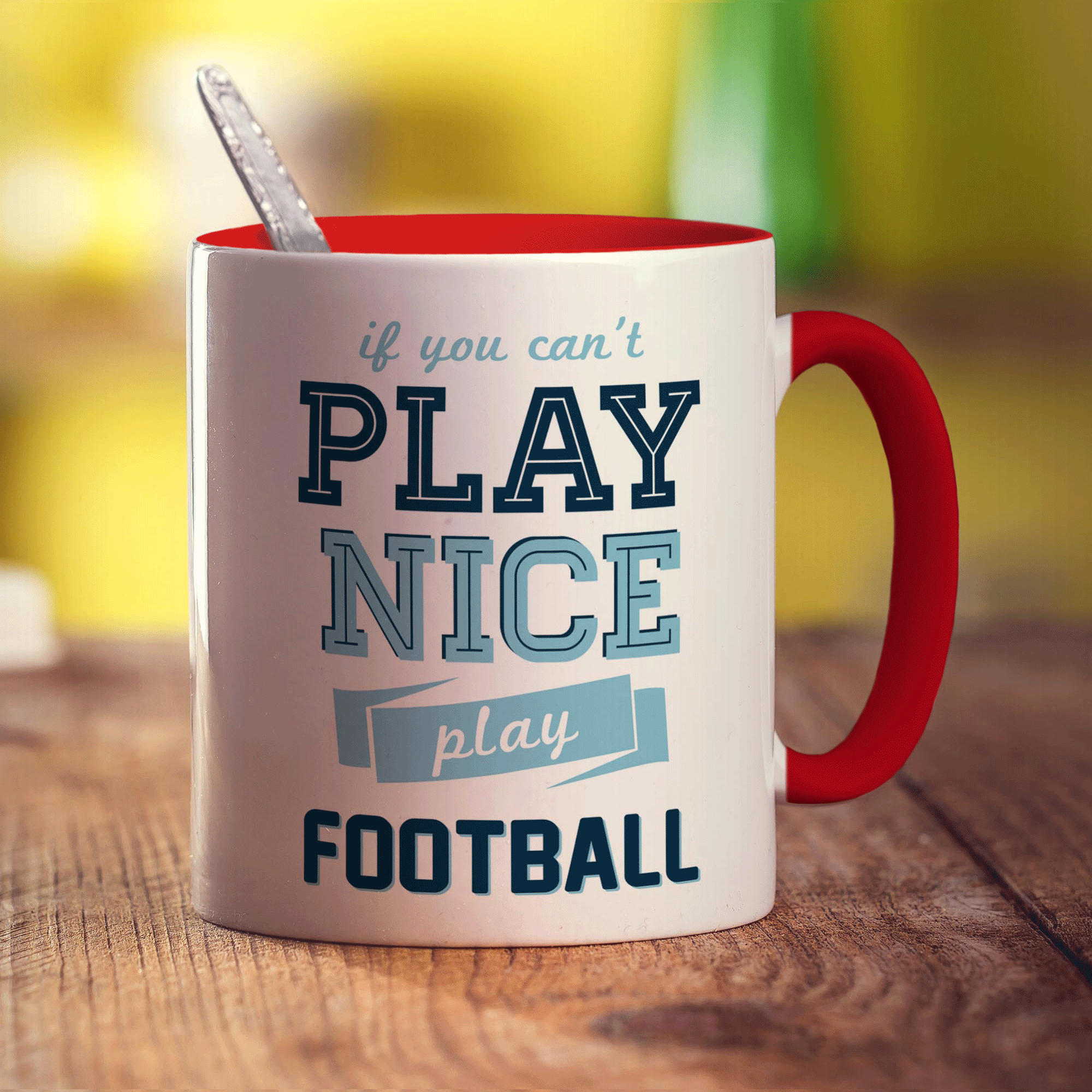 If You Can't Play Nice, Play Football Mug - Standard 330ml (11oz) / Red