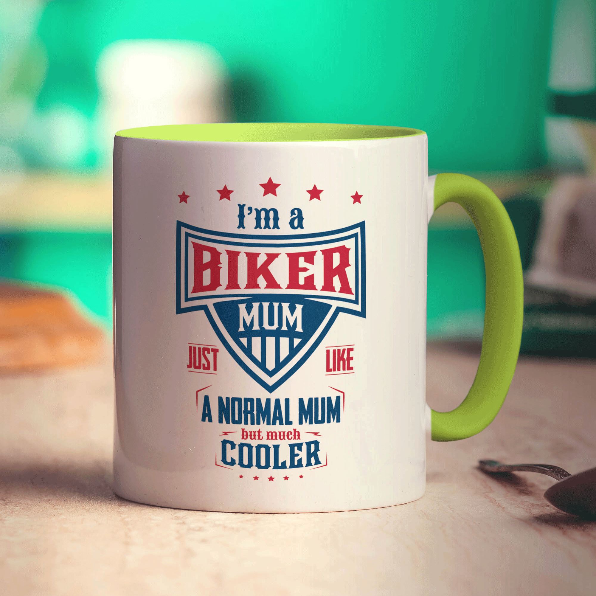 I'm a Biker Mum Just Like a Normal Mum but Much Cooler Mug - Standard 330ml (11oz) / Green