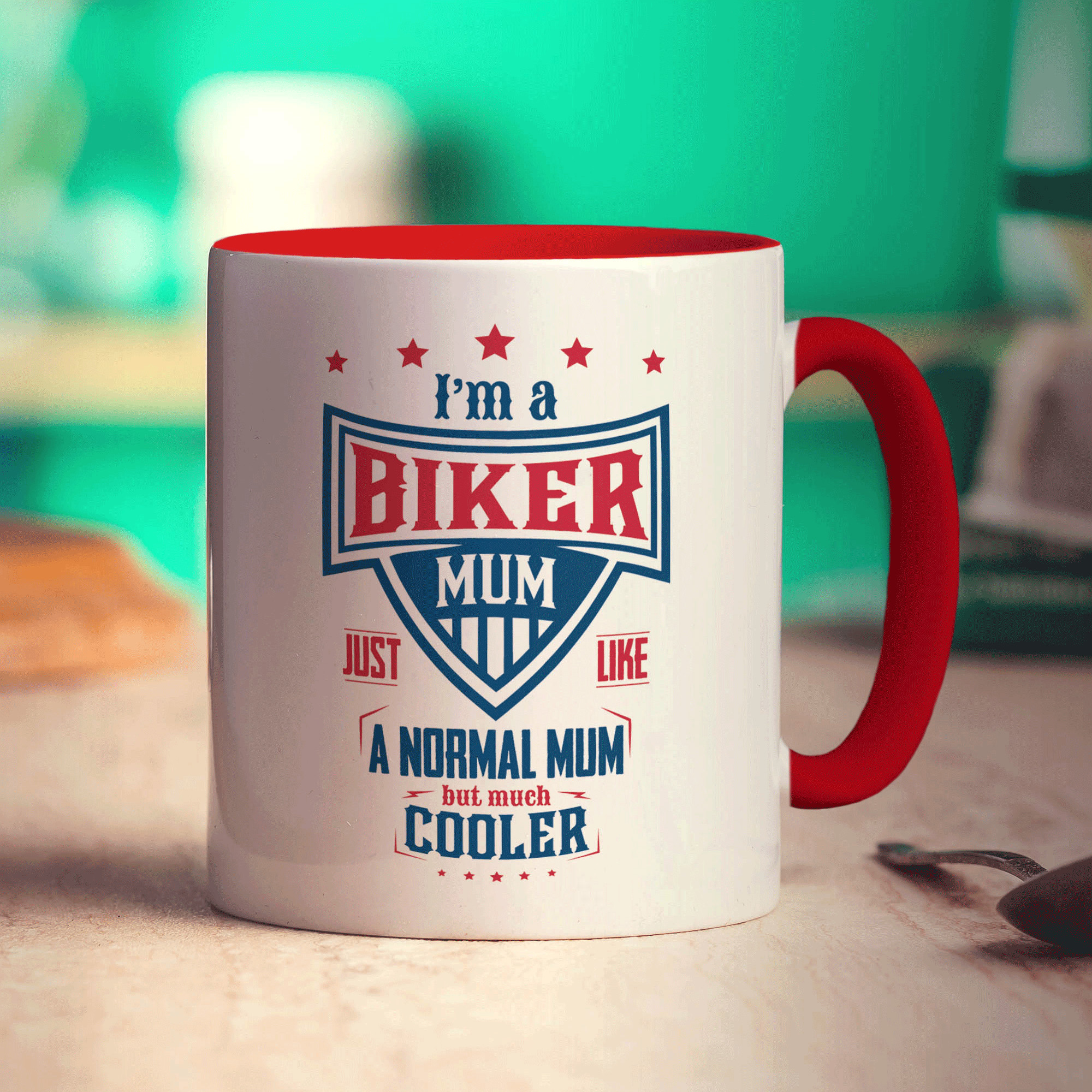 I'm a Biker Mum Just Like a Normal Mum but Much Cooler Mug - Standard 330ml (11oz) / Red