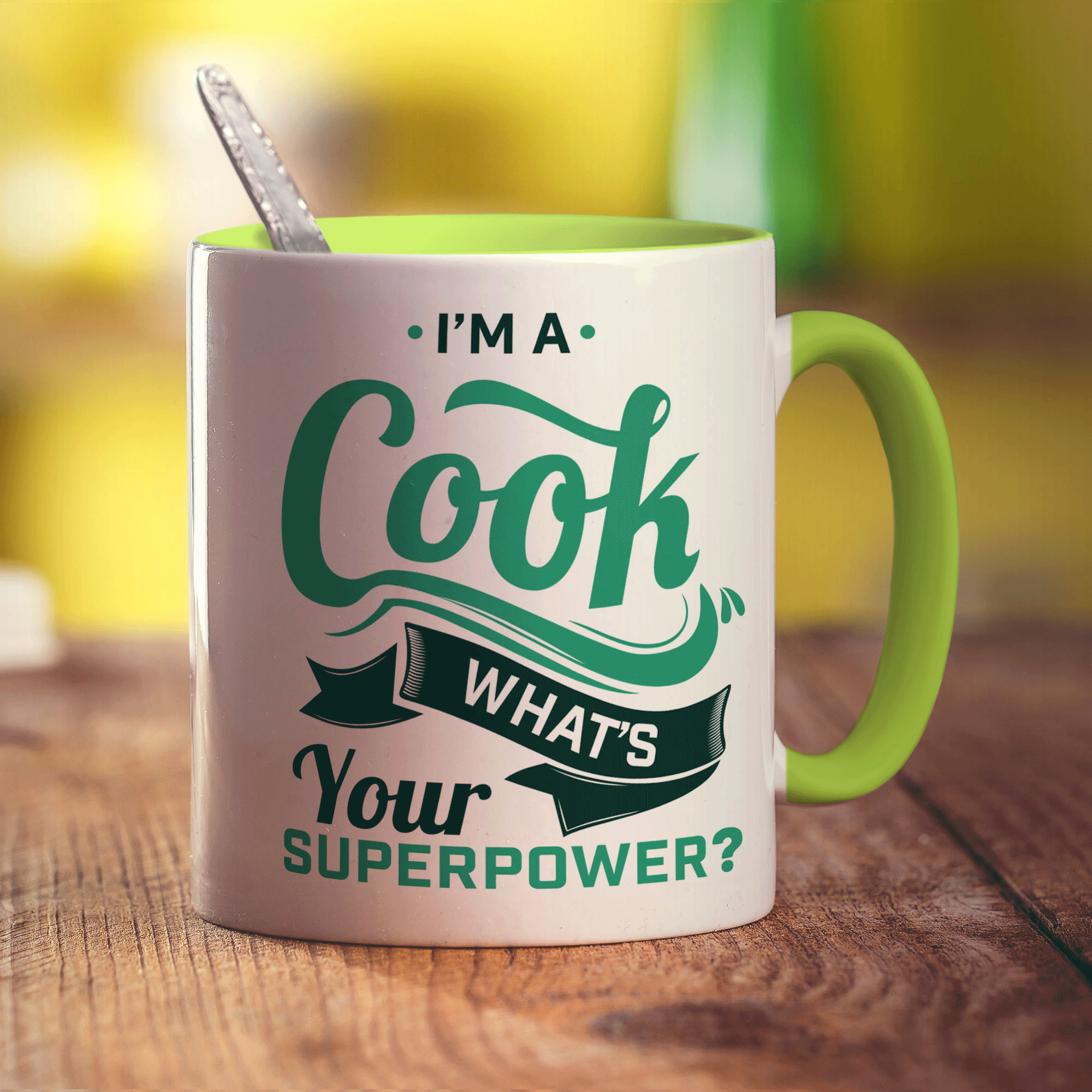 I'm a Cook What's Your Super Power Mug - Standard 330ml (11oz) / Green