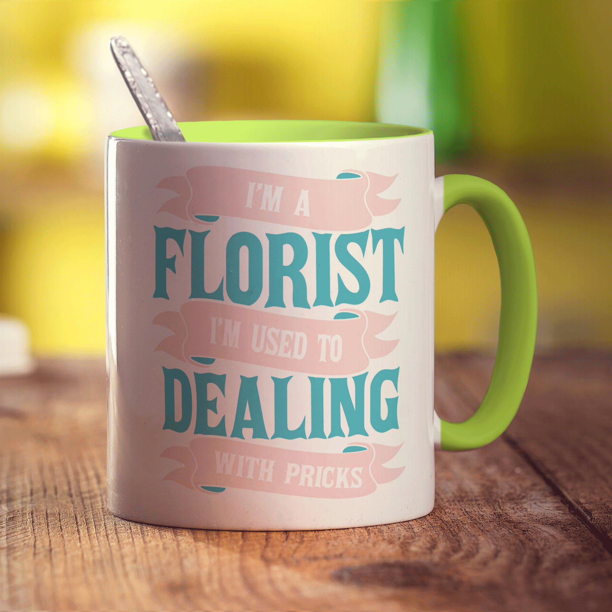 I'm a Florist I'm Used To Dealing With Pricks Mug - Standard 330ml (11oz) / Green