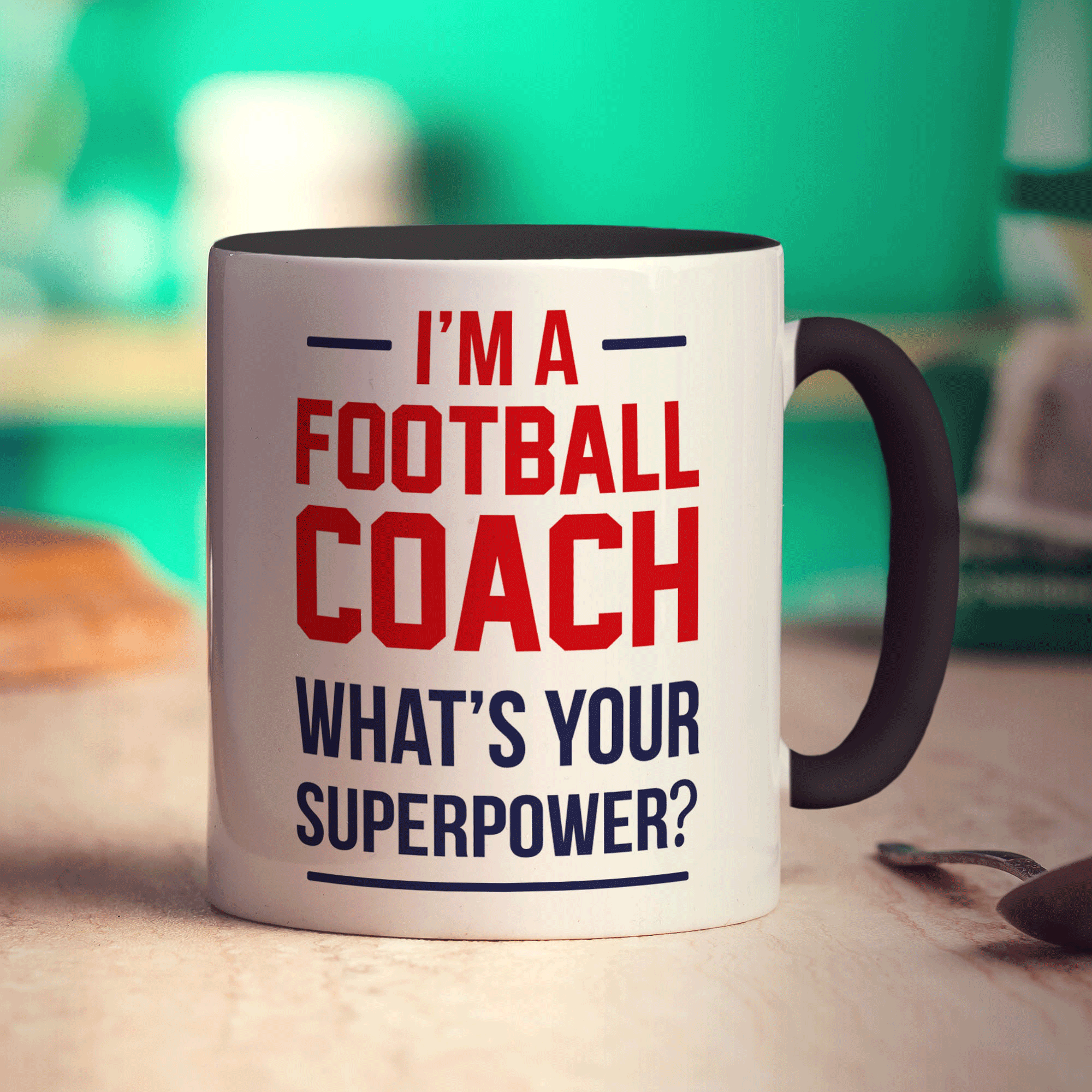 I'm a Football Coach What is Your Superpower Mug - Standard 330ml (11oz) / Black