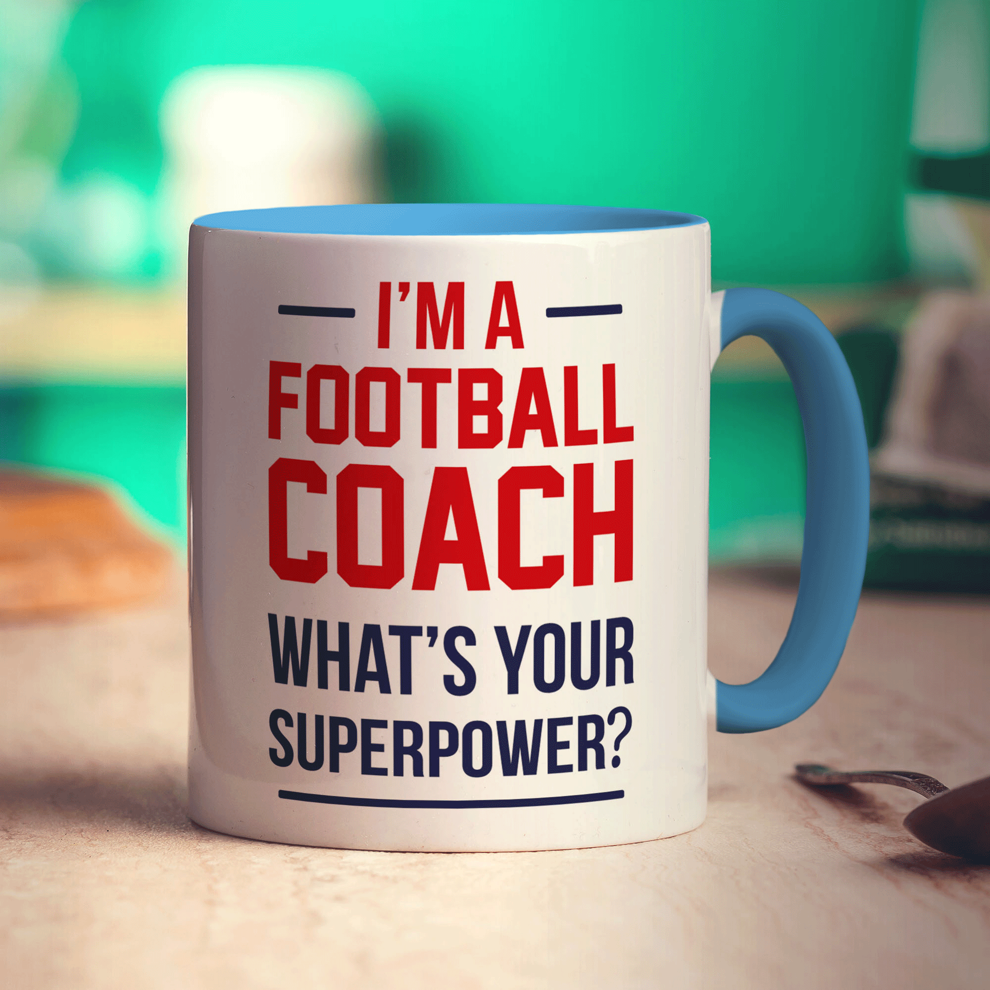 I'm a Football Coach What is Your Superpower Mug - Standard 330ml (11oz) / Blue