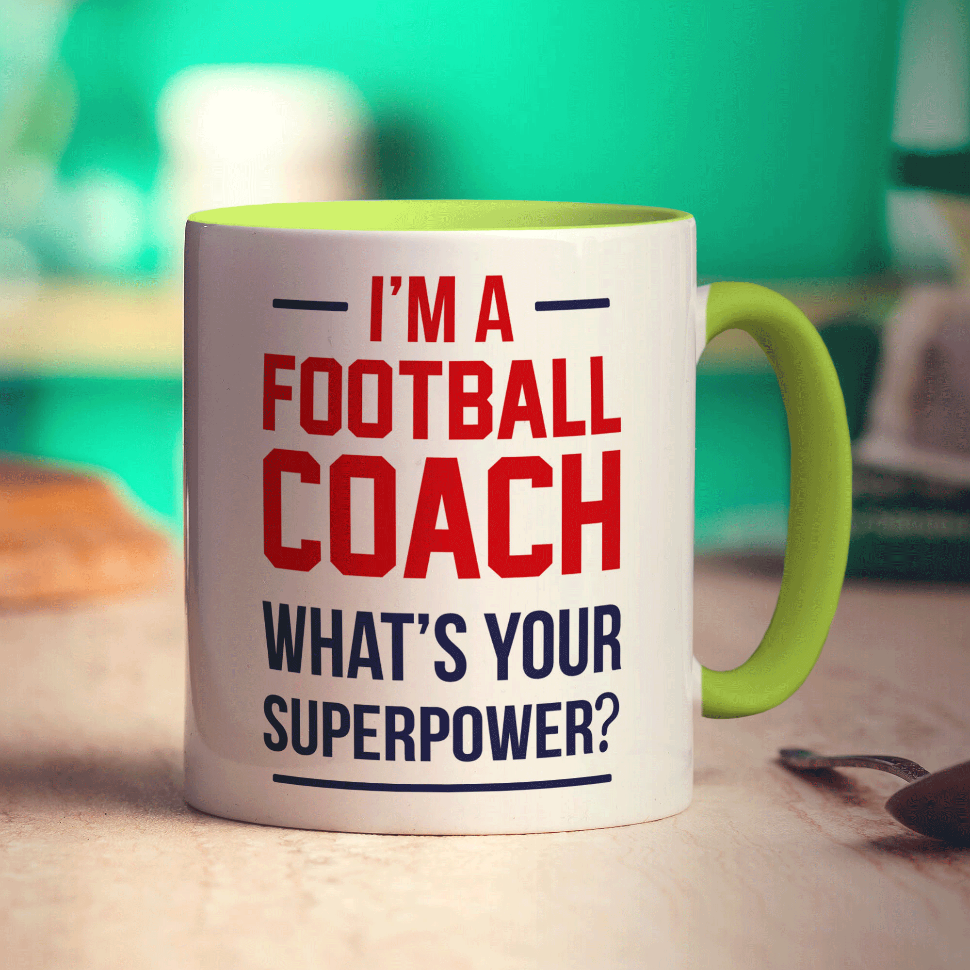 I'm a Football Coach What is Your Superpower Mug - Standard 330ml (11oz) / Green