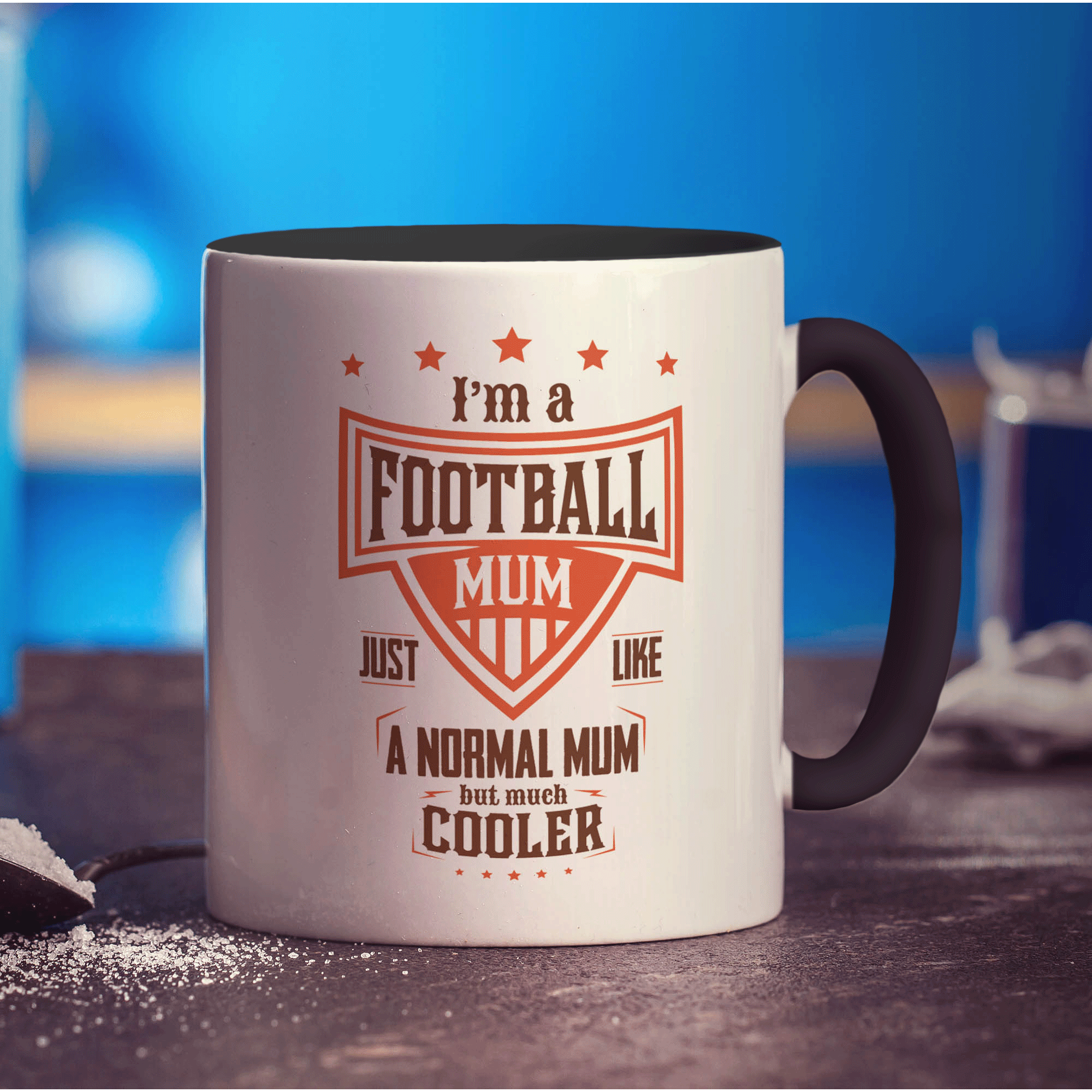 I'm a Football Mum Just Like a Normal Mum but Much Cooler Mug - Standard 330ml (11oz) / Black