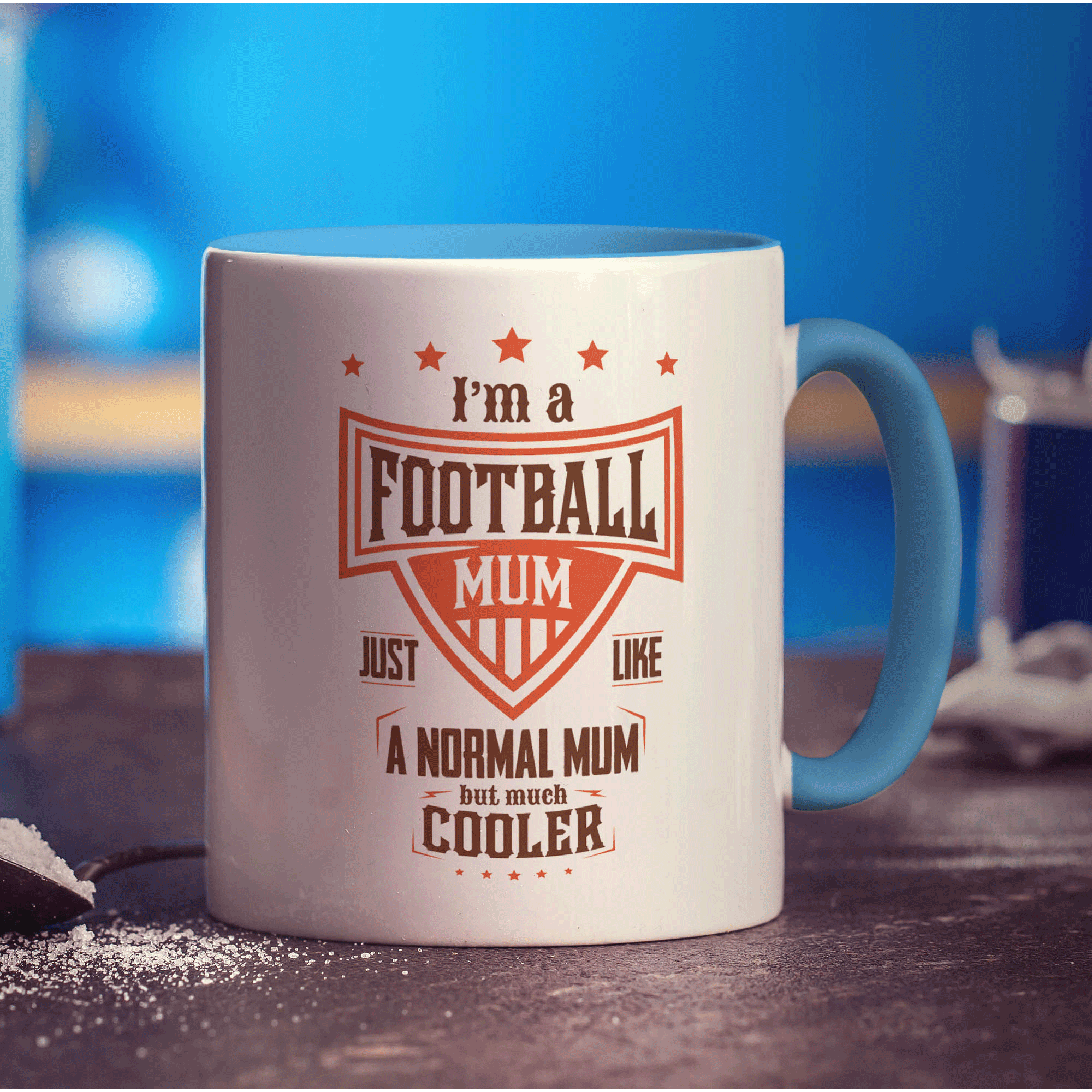 I'm a Football Mum Just Like a Normal Mum but Much Cooler Mug - Standard 330ml (11oz) / Blue