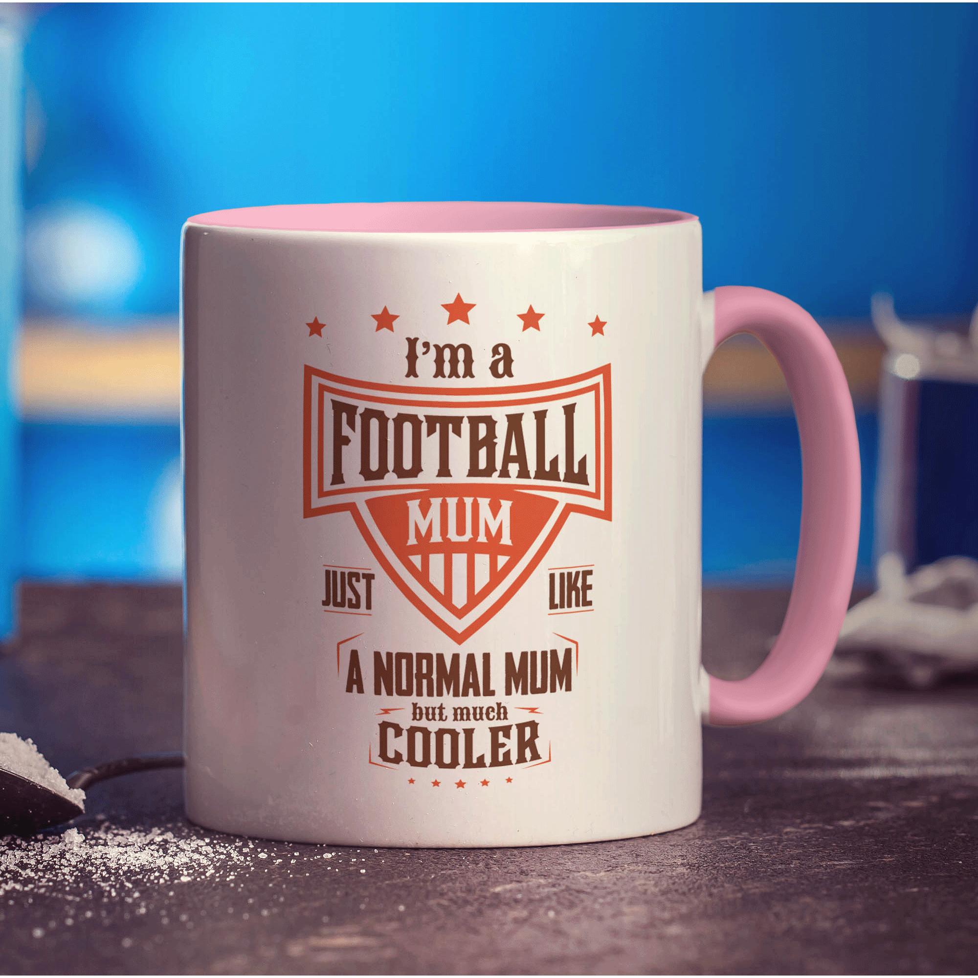 I'm a Football Mum Just Like a Normal Mum but Much Cooler Mug - Standard 330ml (11oz) / Pink