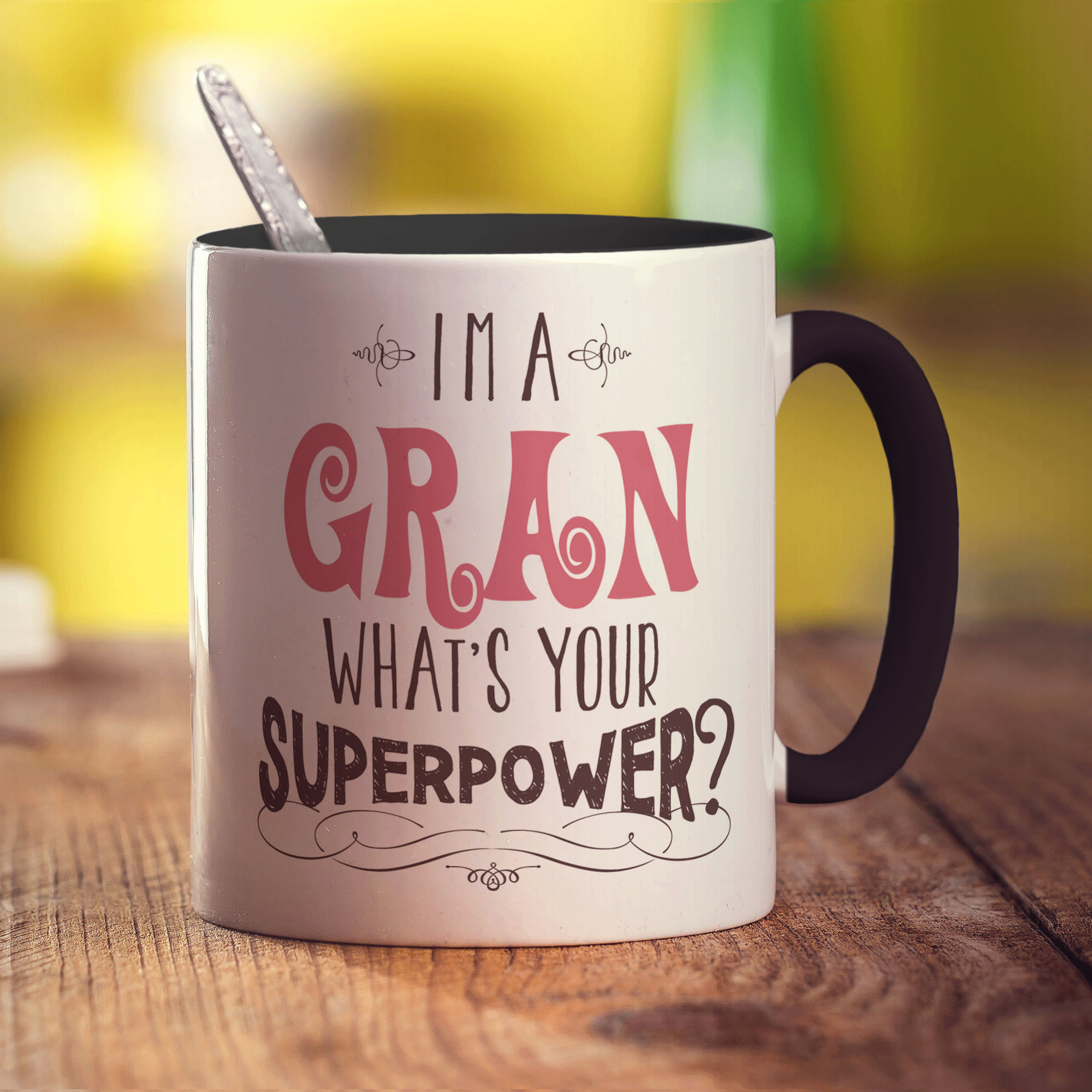 I'm a Gran What's Your Super Power Mug - Standard 330ml (11oz) / Black