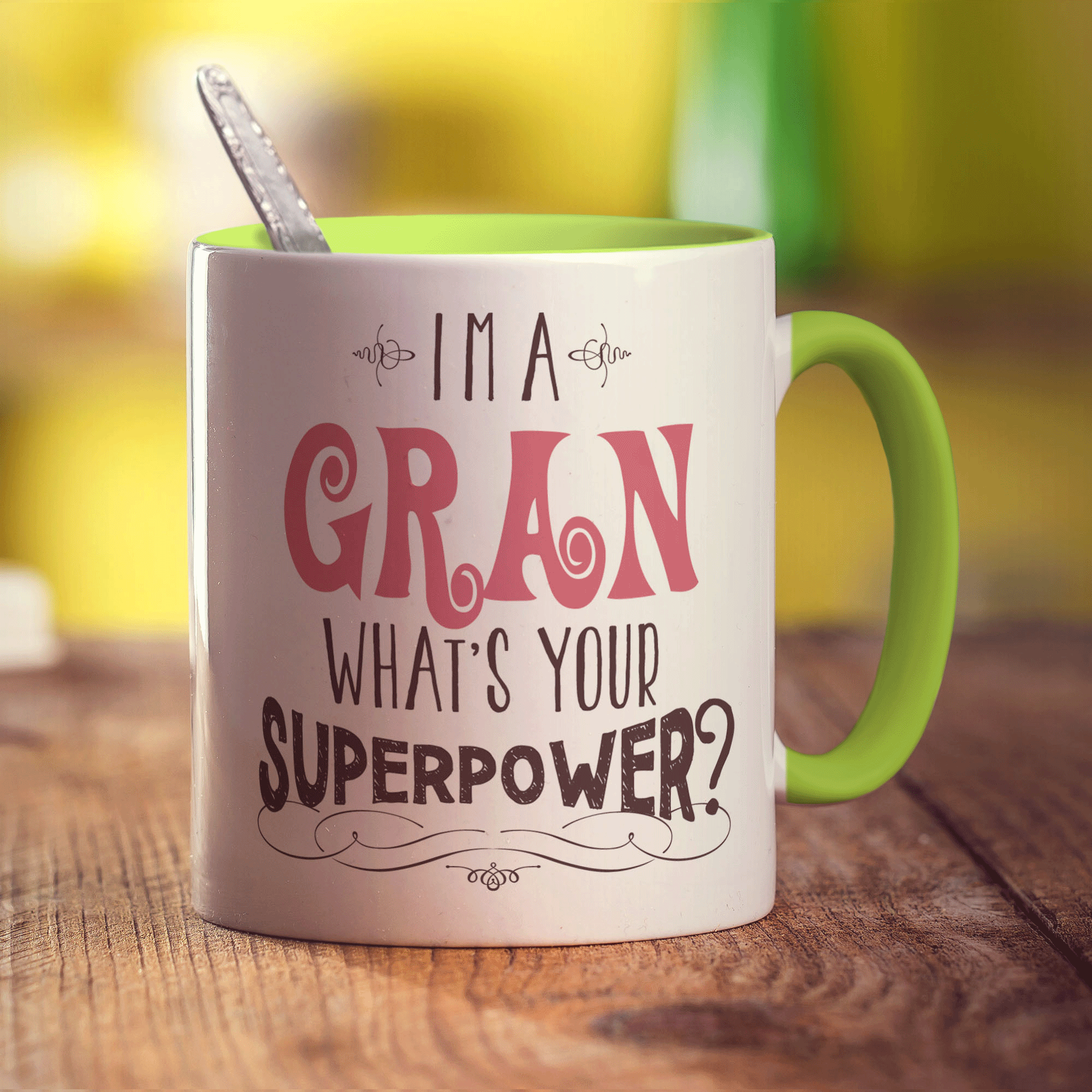 I'm a Gran What's Your Super Power Mug - Standard 330ml (11oz) / Green