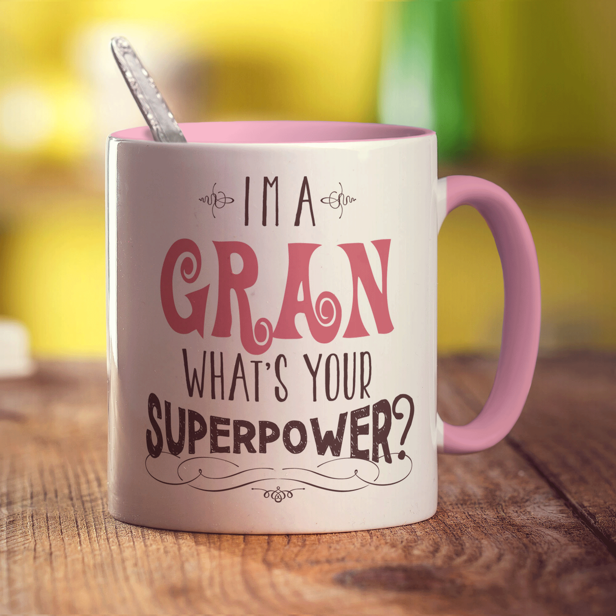 I'm a Gran What's Your Super Power Mug - Standard 330ml (11oz) / Pink