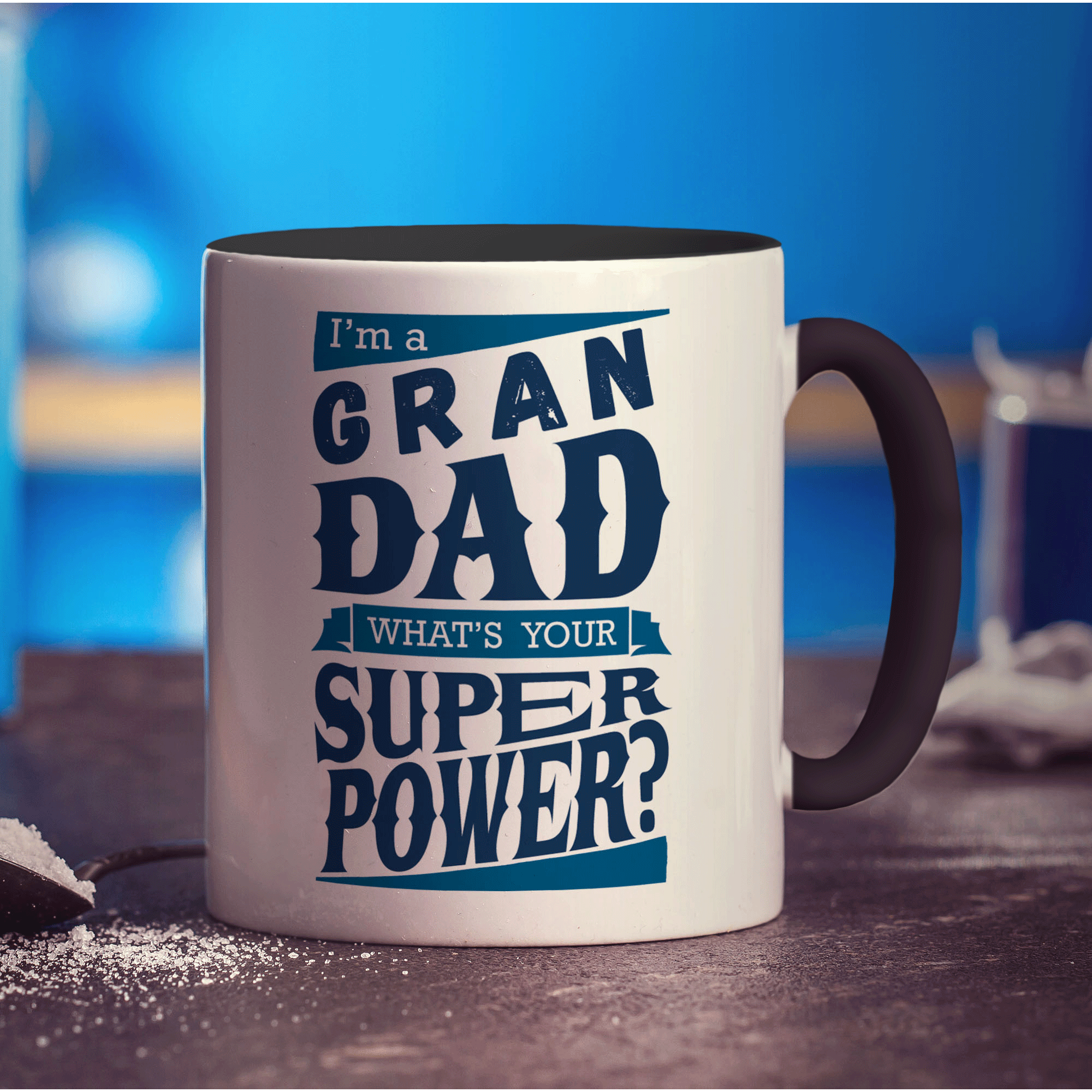 I'm a Grandad What's Your Super Power Mug - Standard 330ml (11oz) / Black