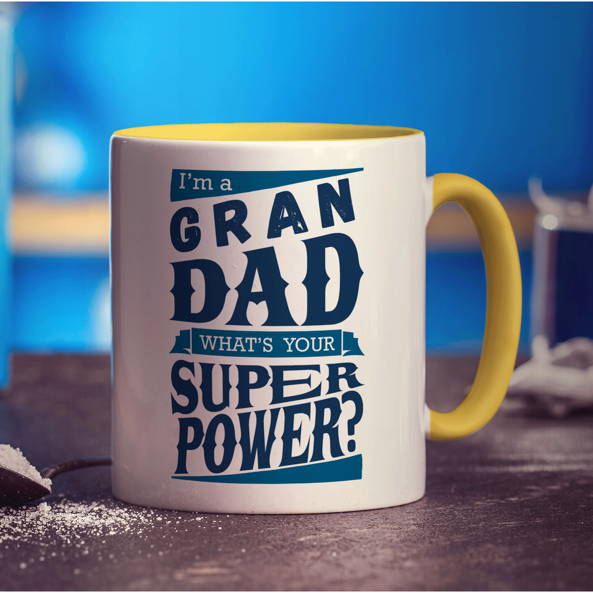 I'm a Grandad What's Your Super Power Mug - Standard 330ml (11oz) / Yellow