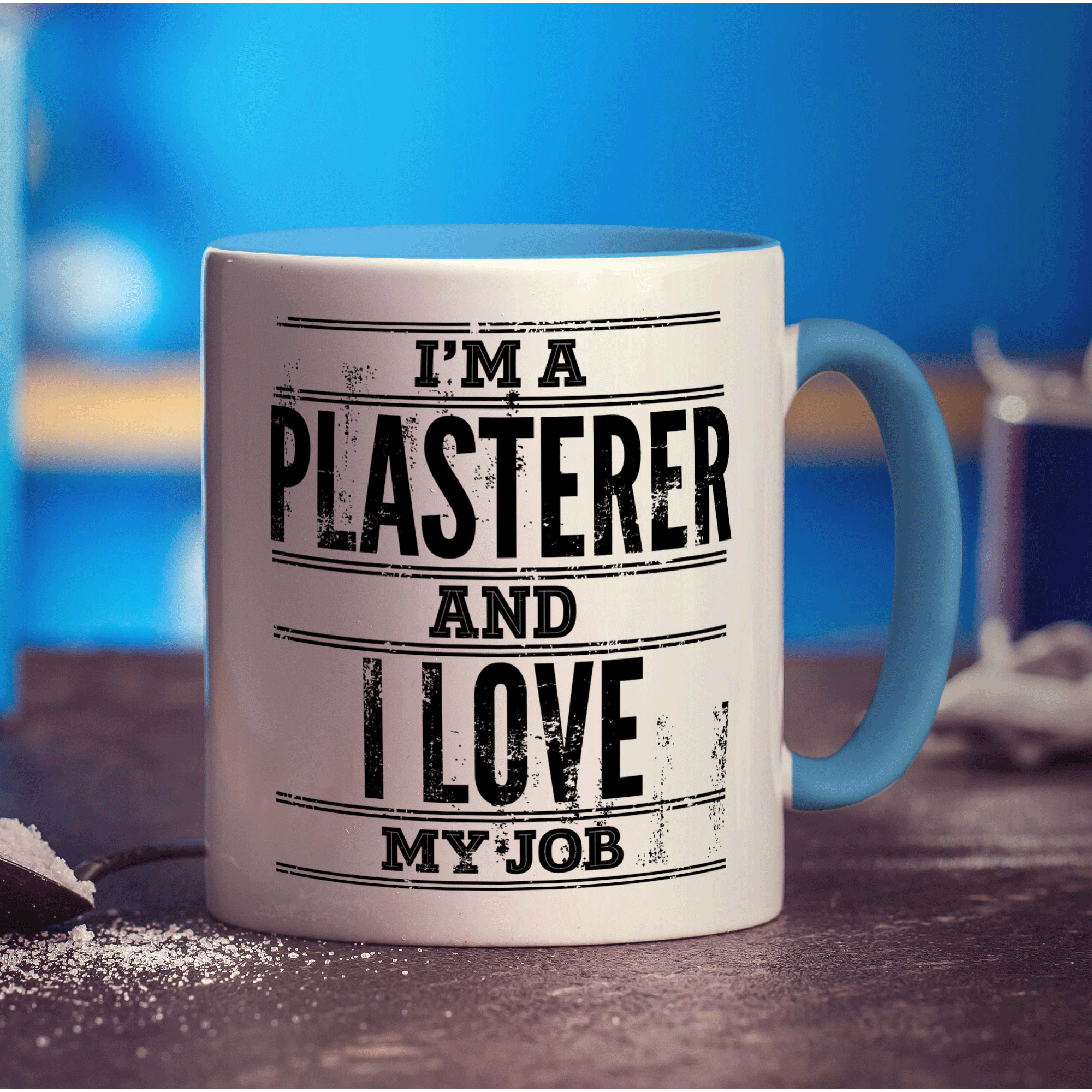 I'm a Plasterer and I Love My Job Mug - Standard 330ml (11oz) / Blue