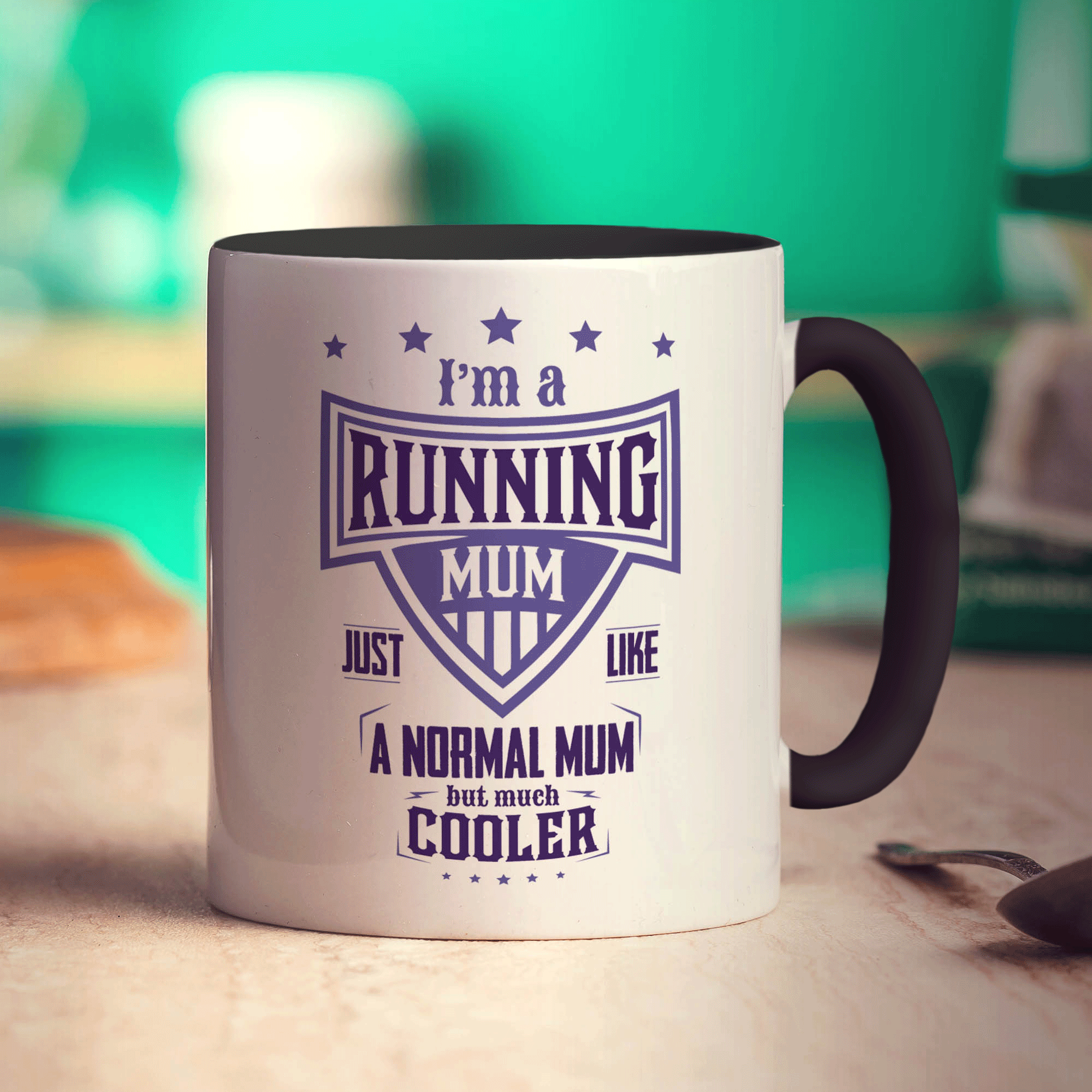 I'm a Running Mum Just Like a Normal Mum but Much Cooler Mug - Standard 330ml (11oz) / Black