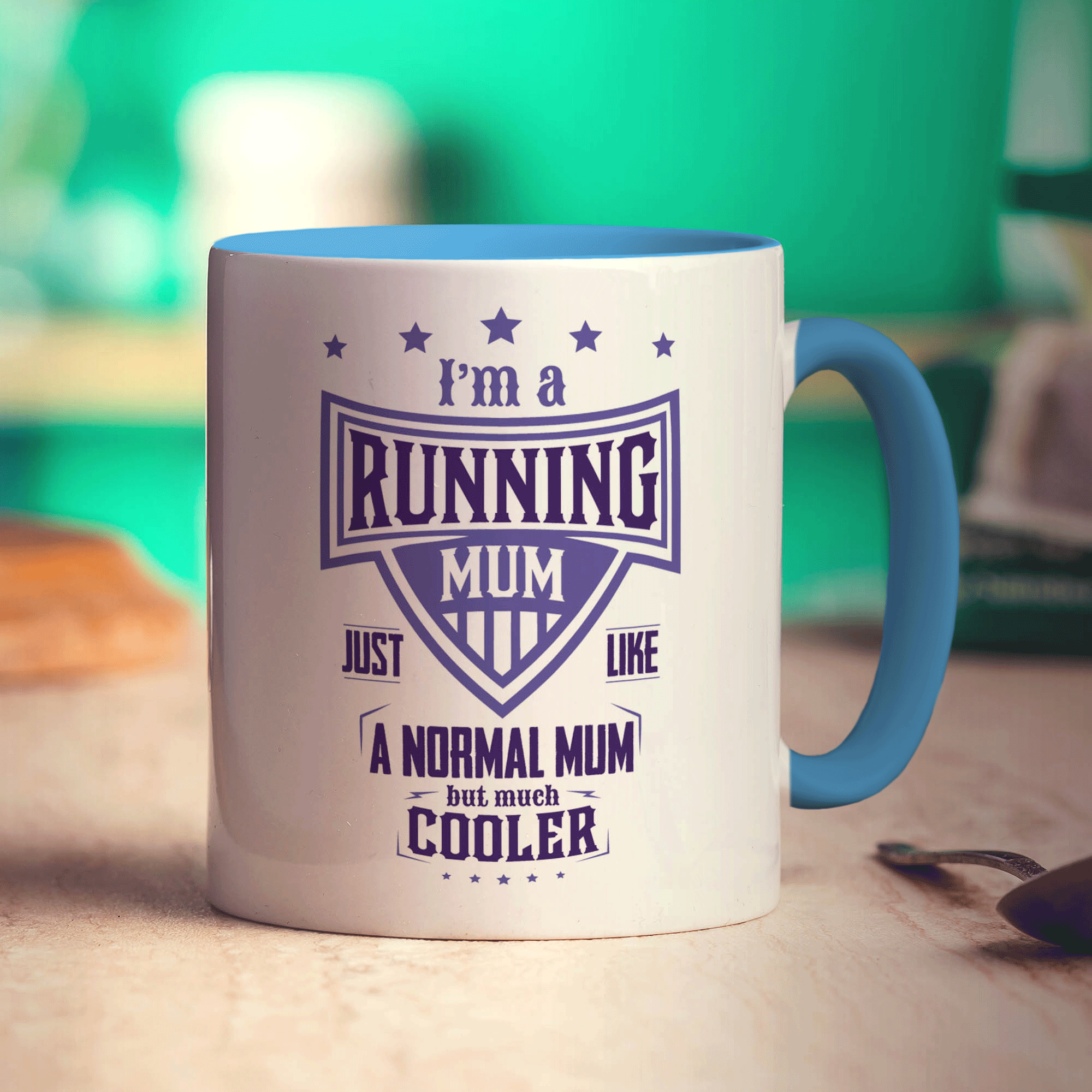 I'm a Running Mum Just Like a Normal Mum but Much Cooler Mug - Standard 330ml (11oz) / Blue