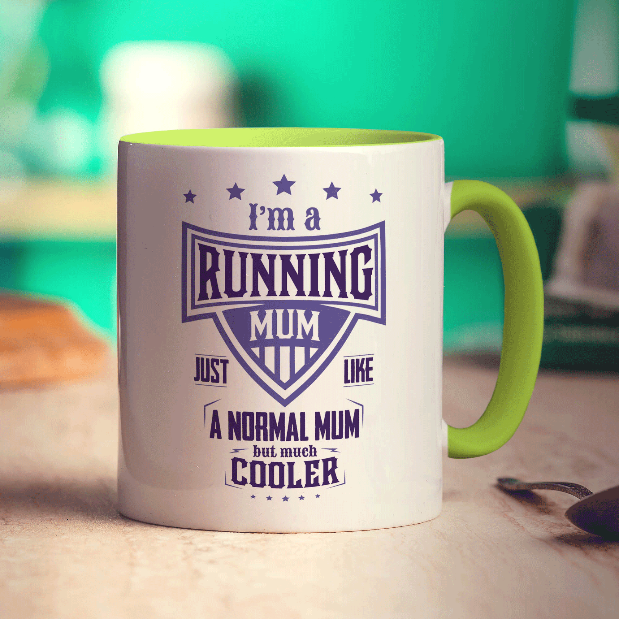 I'm a Running Mum Just Like a Normal Mum but Much Cooler Mug - Standard 330ml (11oz) / Green
