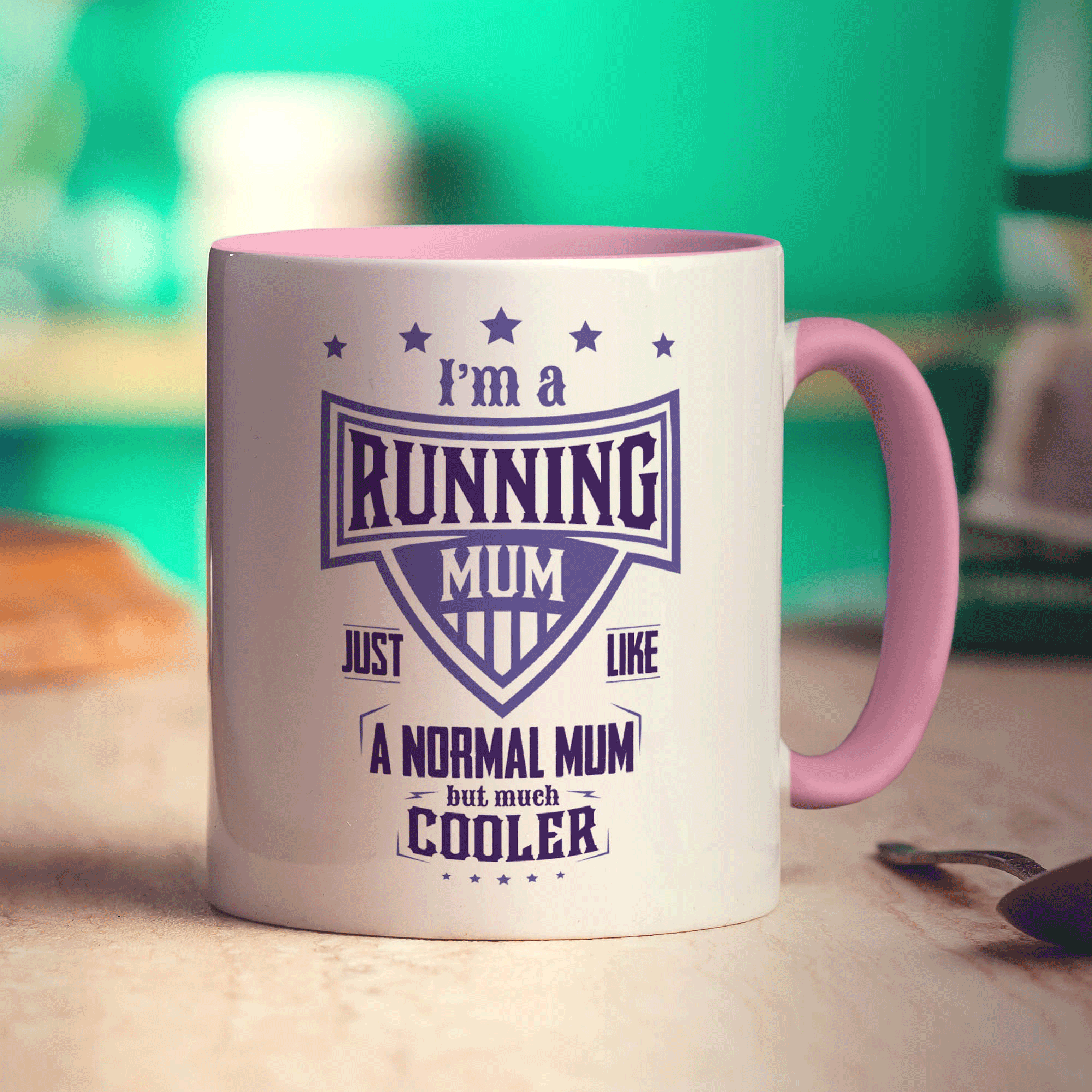 I'm a Running Mum Just Like a Normal Mum but Much Cooler Mug - Standard 330ml (11oz) / Pink