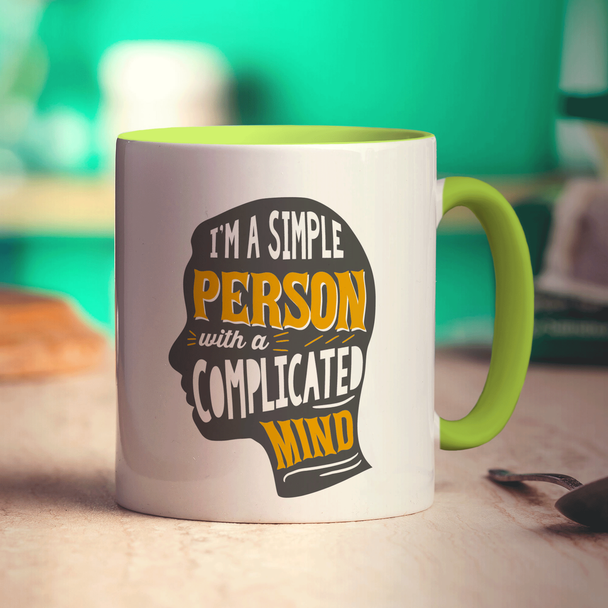 I'm a Simple Person with a Complicated Mind Mug - Standard 330ml (11oz) / Green