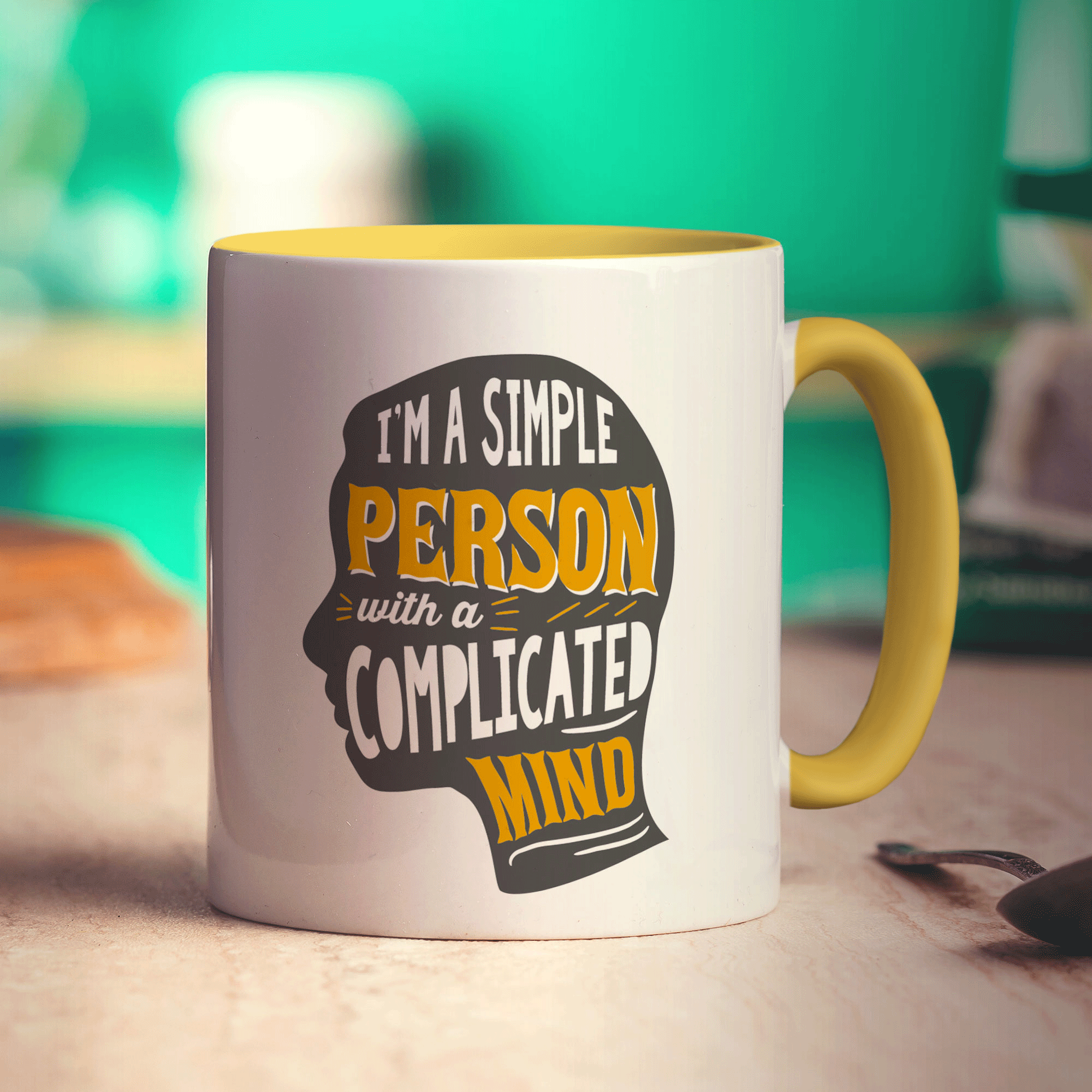 I'm a Simple Person with a Complicated Mind Mug - Standard 330ml (11oz) / Yellow