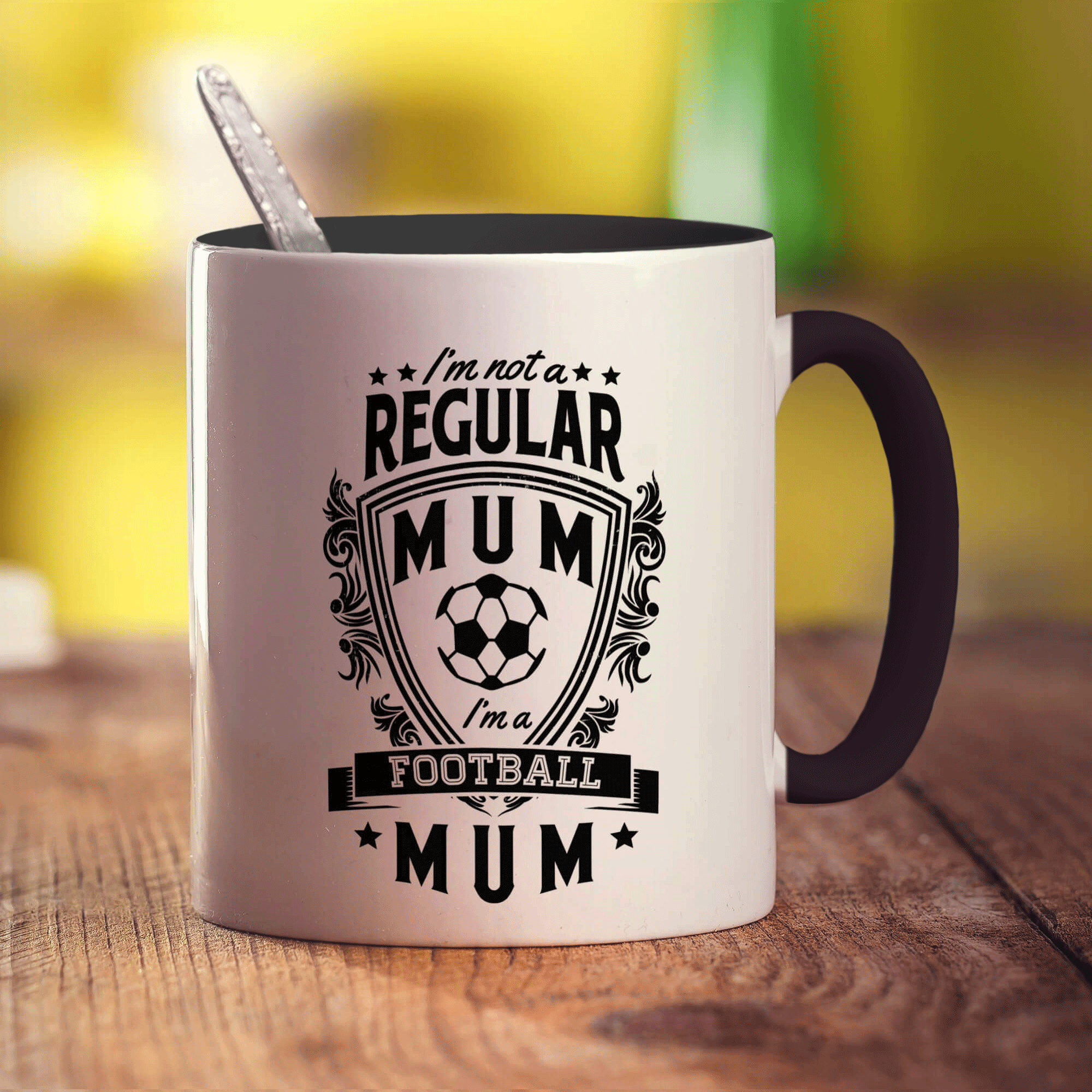 I'm Not A Regular Mum I'm A Football Mum Mug - Standard 330ml (11oz) / Black