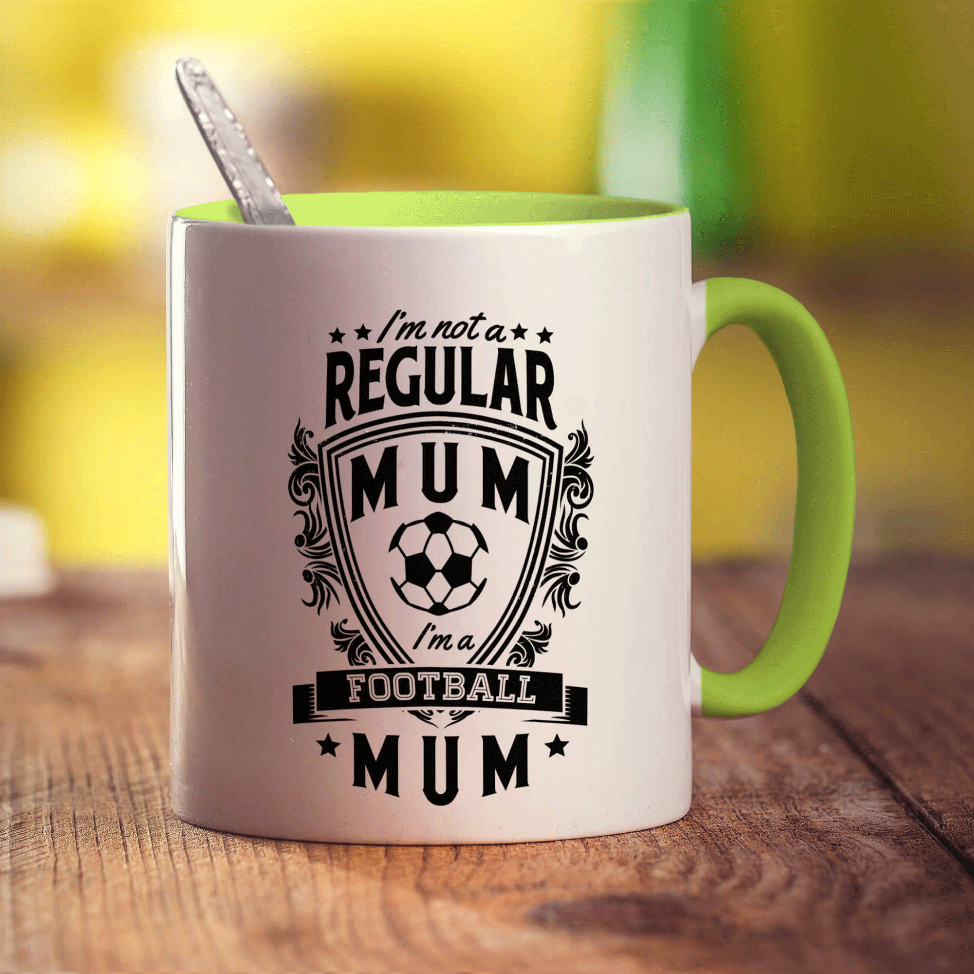 I'm Not A Regular Mum I'm A Football Mum Mug - Standard 330ml (11oz) / Green