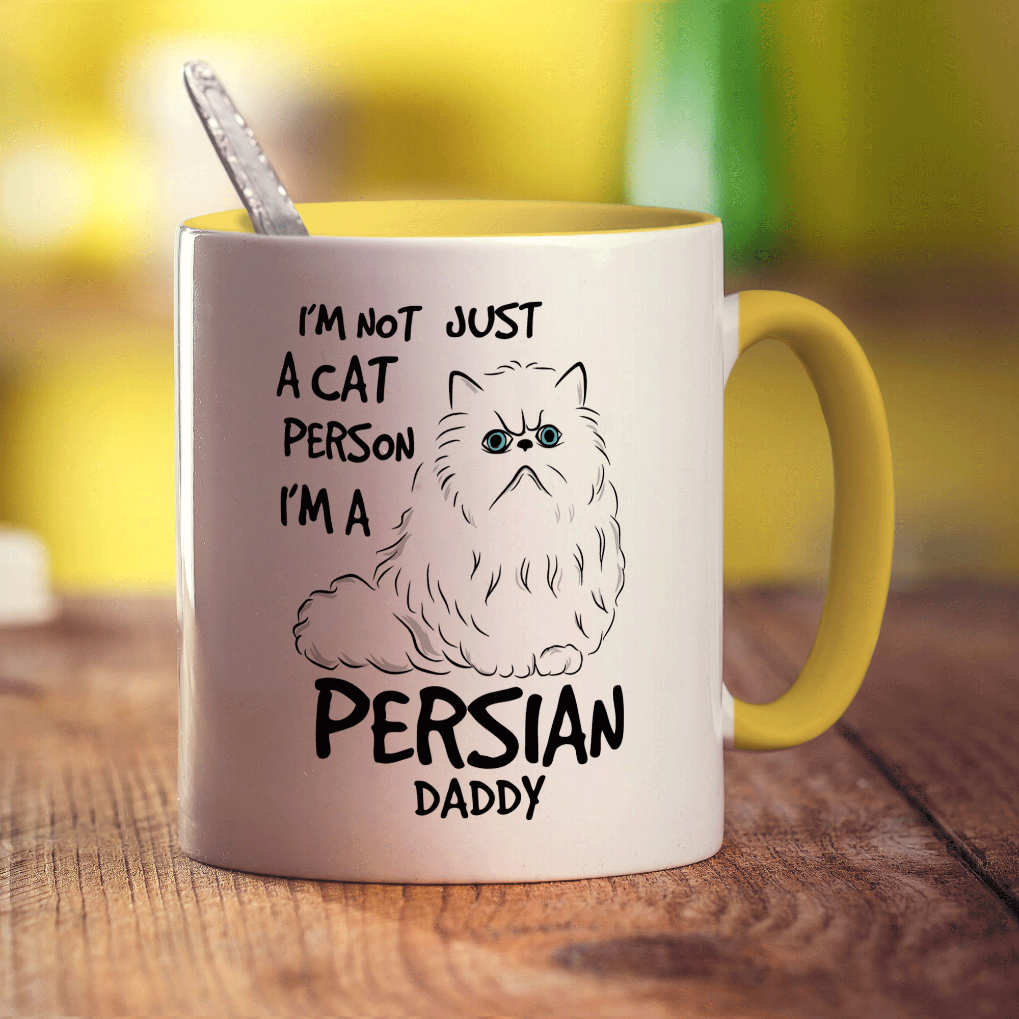 I'm Not Just A Cat Person I'm A Persian Daddy Mug - Standard 330ml (11oz) / Yellow