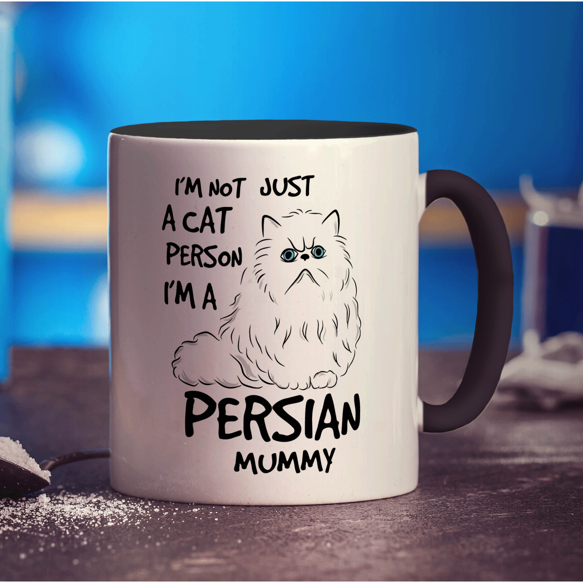 I'm Not Just A Cat Person I'm a Persian Mummy Mug - Standard 330ml (11oz) / Black