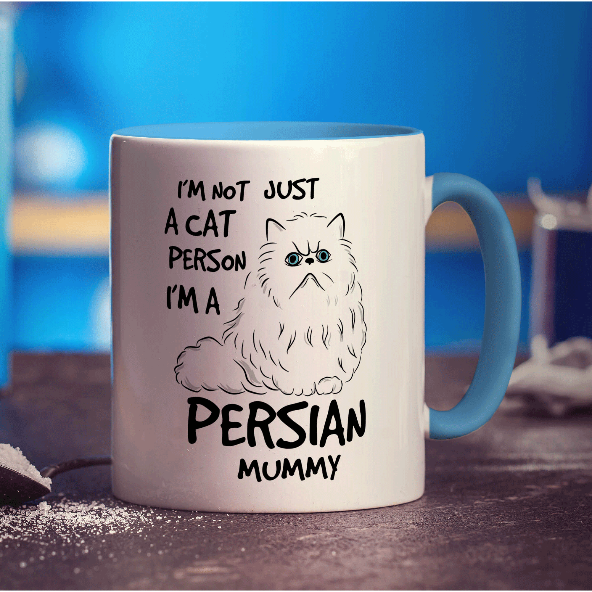 I'm Not Just A Cat Person I'm a Persian Mummy Mug - Standard 330ml (11oz) / Blue