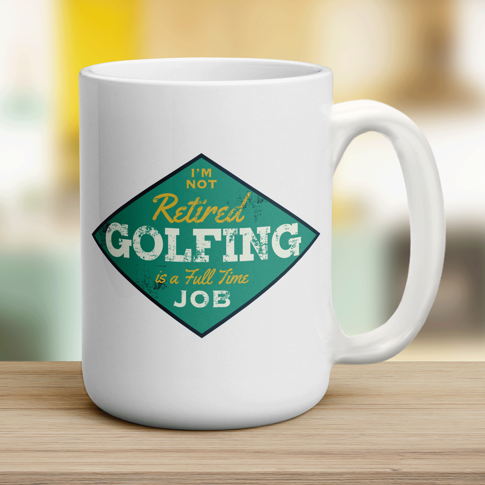 I'm Not Retired, Golfing is a Full Time Job Mug - Jumbo 440ml (15oz) / White