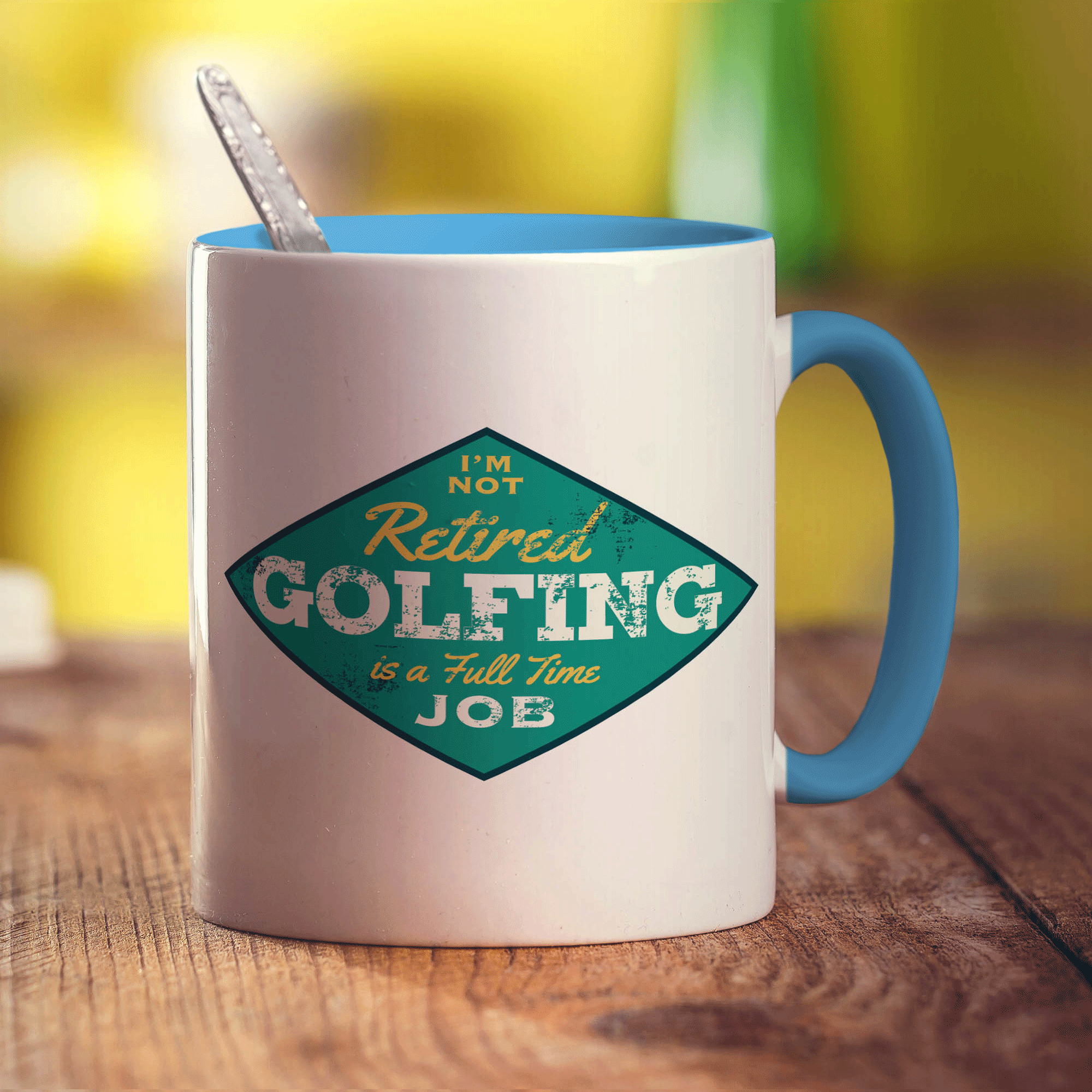 I'm Not Retired, Golfing is a Full Time Job Mug - Standard 330ml (11oz) / Blue