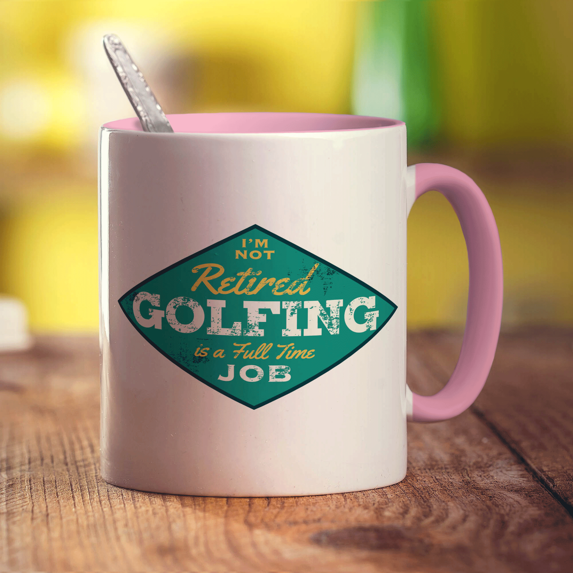 I'm Not Retired, Golfing is a Full Time Job Mug - Standard 330ml (11oz) / Pink