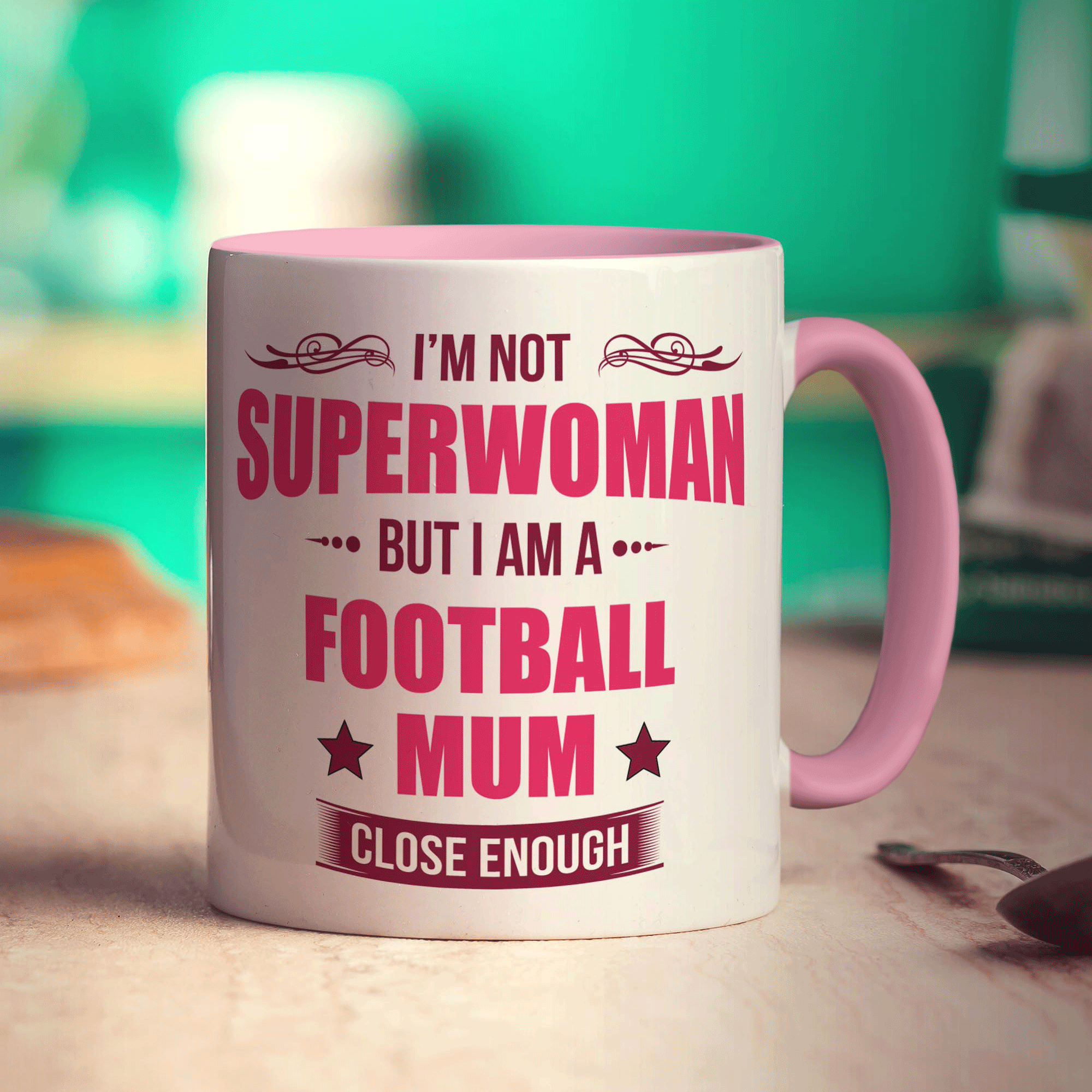 I'm Not Superwoman But I Am A Football Mum... Close Enough Mug - Standard 330ml (11oz) / Pink