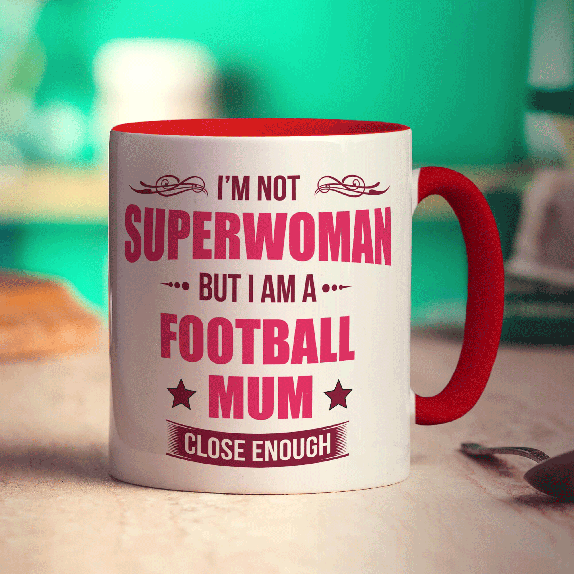 I'm Not Superwoman But I Am A Football Mum... Close Enough Mug - Standard 330ml (11oz) / Red