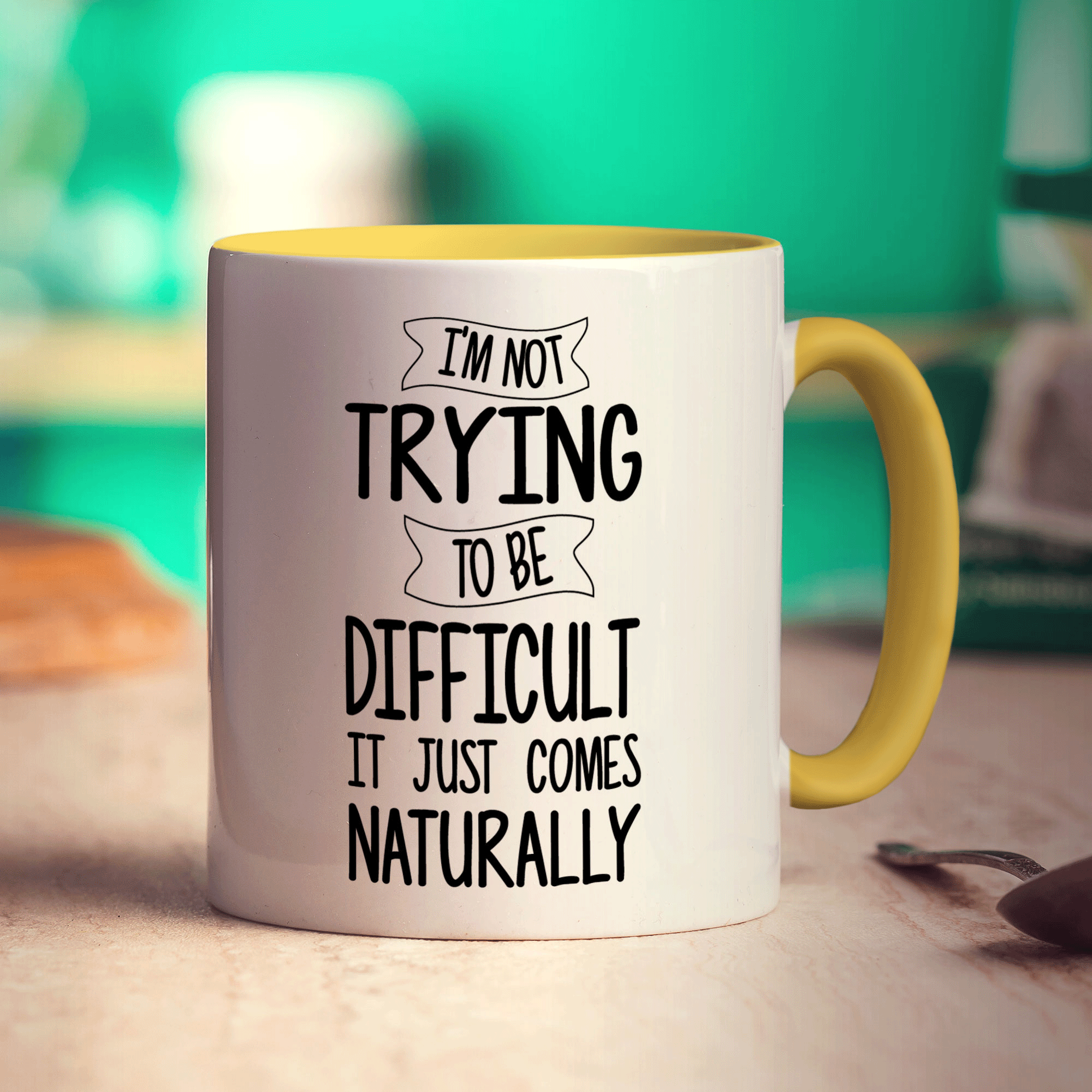 I'm Not Trying to Be Difficult It Just Comes Naturally Mug - Standard 330ml (11oz) / Yellow