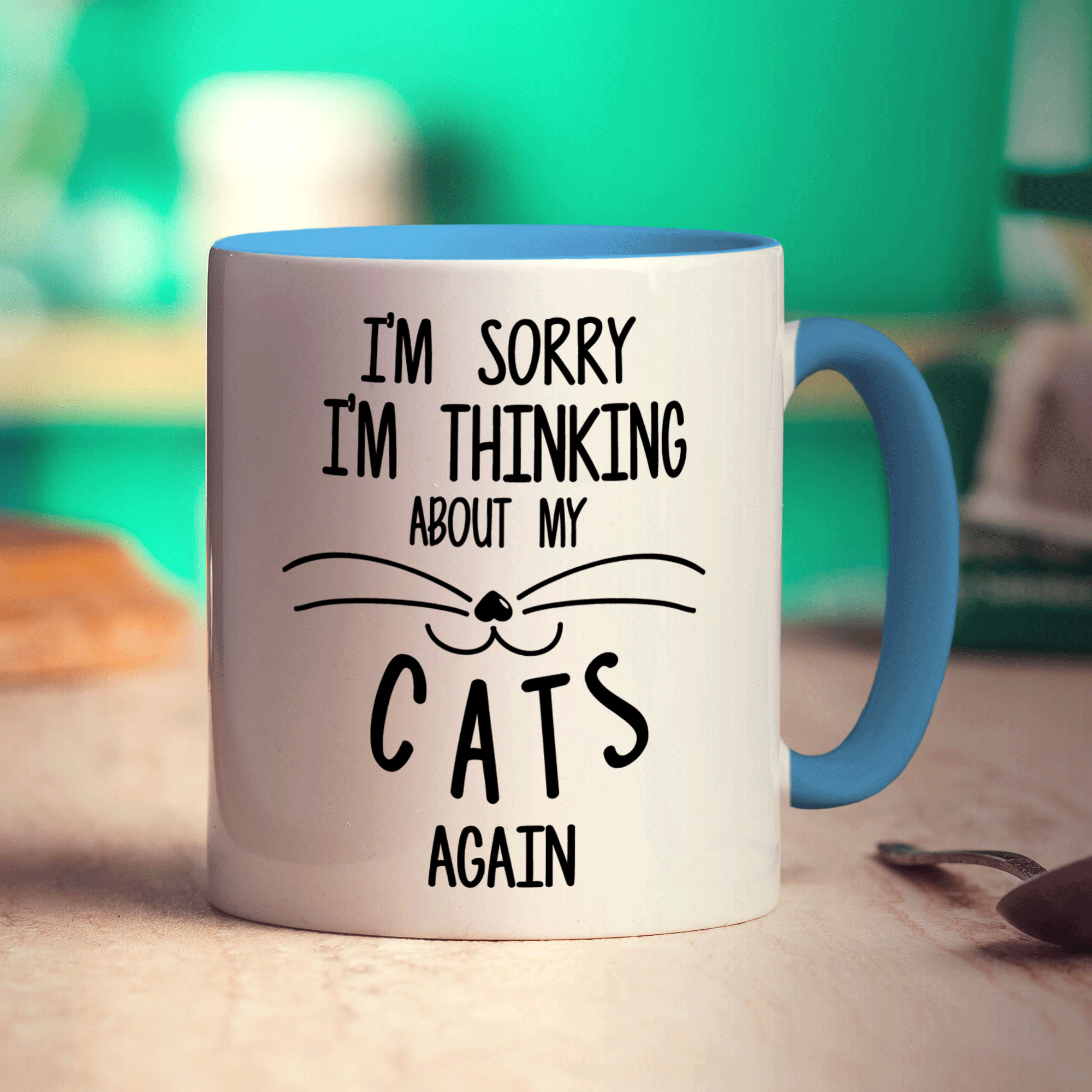 I'm Sorry I'm Thinking About My Cats Again Mug - Standard 330ml (11oz) / Blue