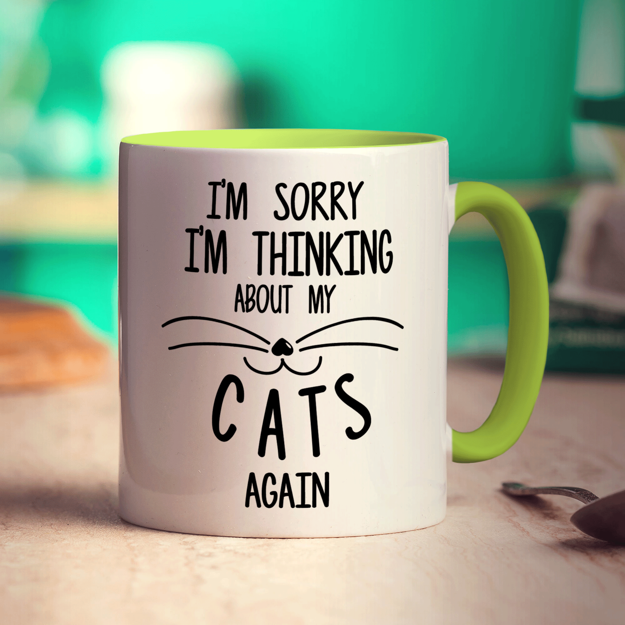 I'm Sorry I'm Thinking About My Cats Again Mug - Standard 330ml (11oz) / Green